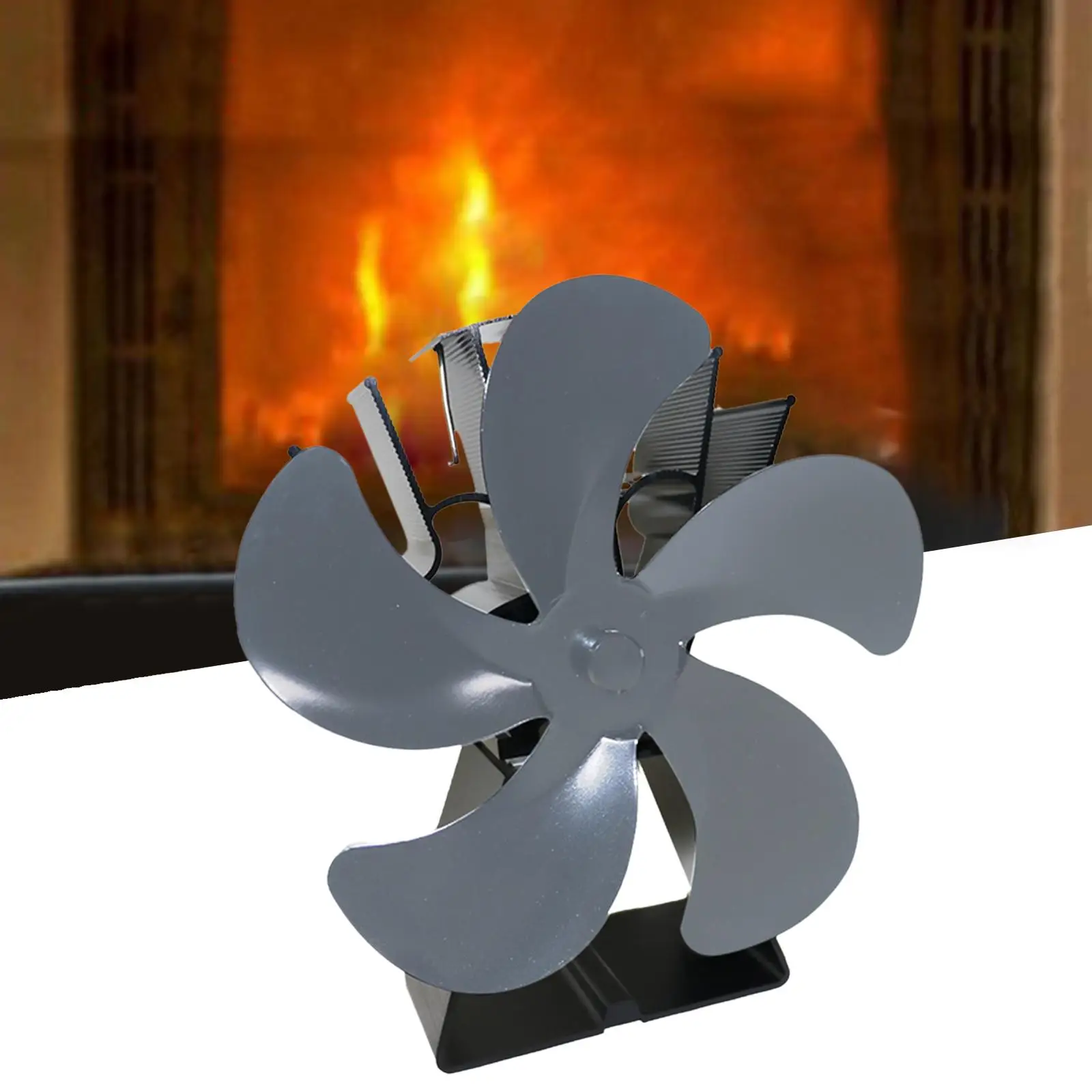 5 Silent Burner Efficient Heat Powered Fan for Fireplace