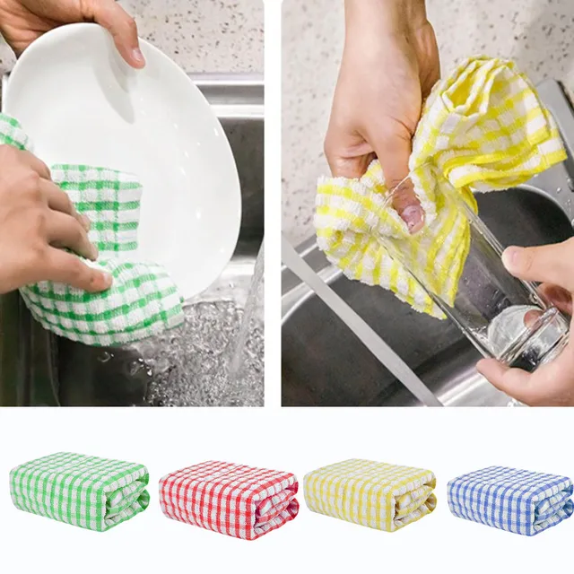 6 pezzi asciugamani da cucina in cotone assorbente lanugine Catering  gratuito ristorante panno strofinacci panno per la pulizia asciugamano per  la pulizia della cucina - AliExpress