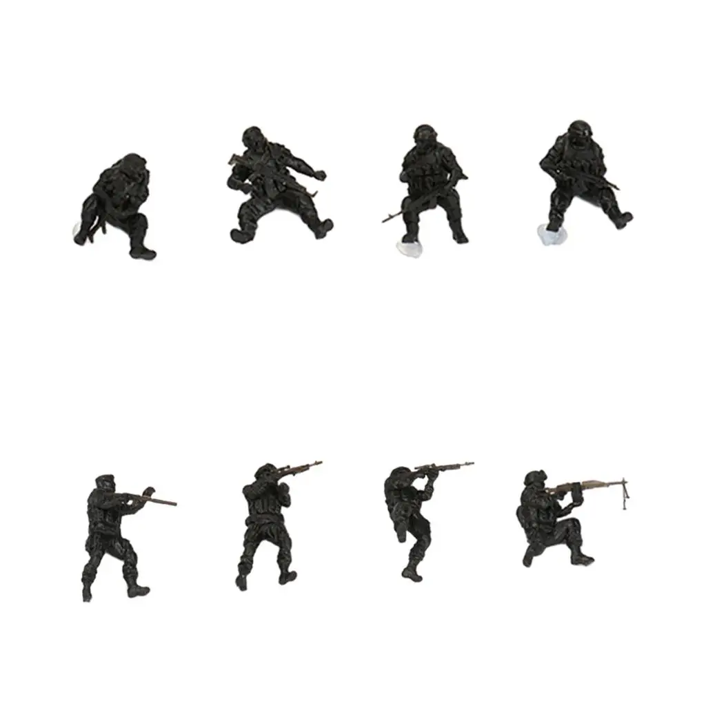 4Pcs 1/72 Commando People Figures Sand Table Layout Decoration Micro Landscape Collections Desktop Ornament Miniature Decoration