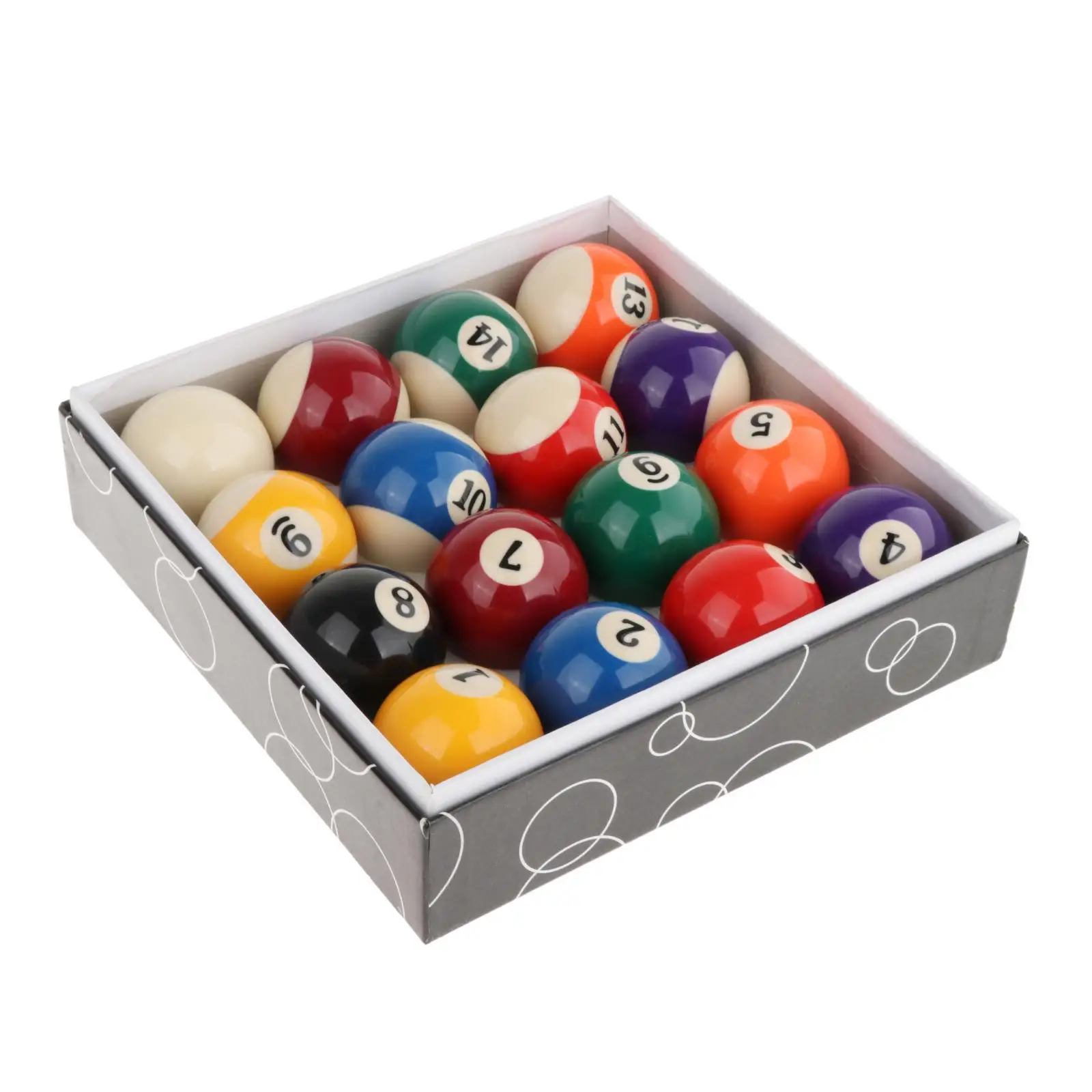 16 Pieces Resin Billiard Balls Pool Cue Balls Full Set for Leisure Time Bars