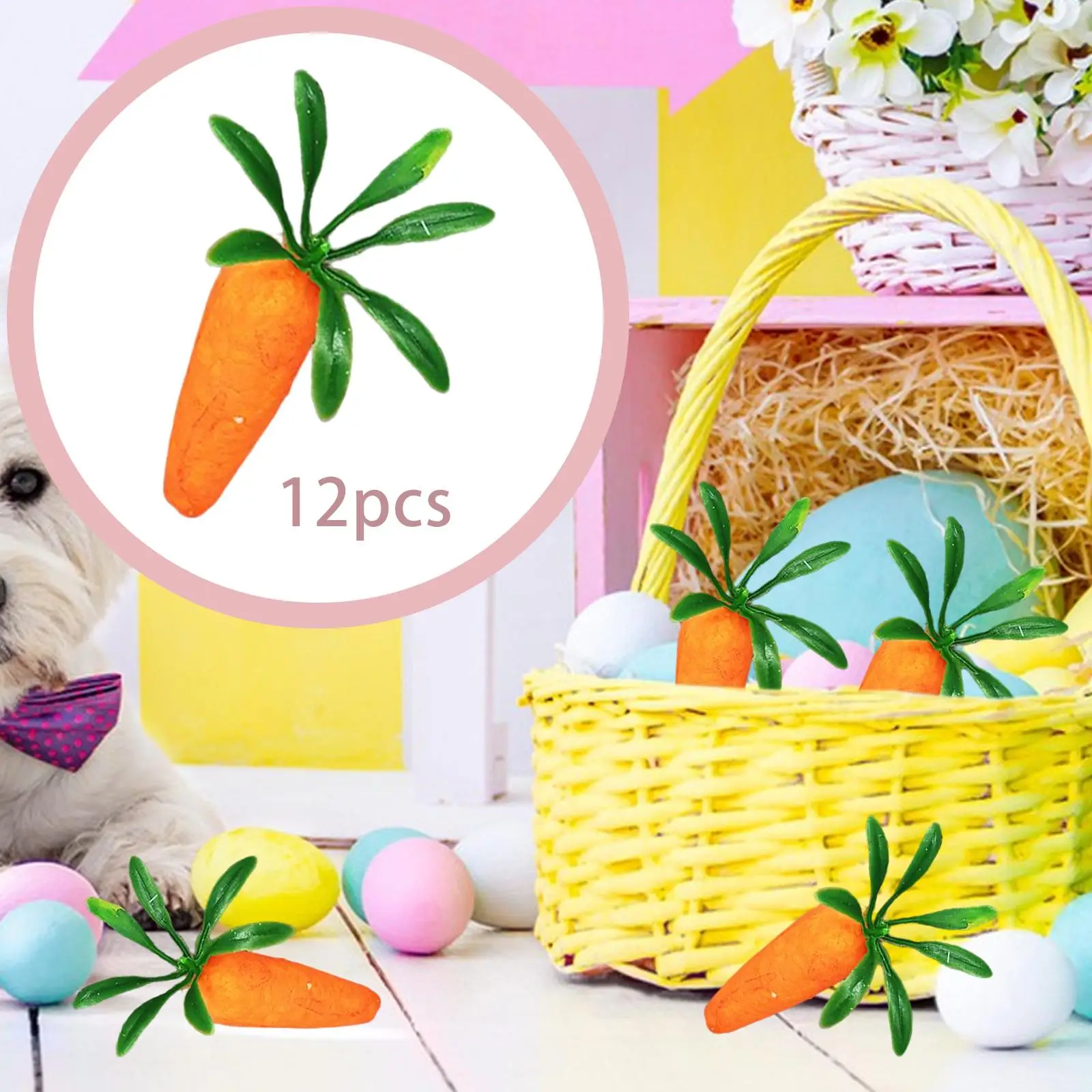12x Artificial Easter Carrots Spring Decoration Decorative DIY Crafts Thanksgiving Harvest Carrots for Photo Props Home Decor