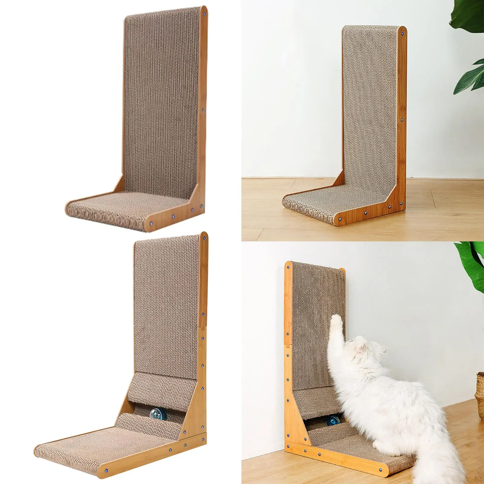 Revisible Cat Corrugated Scratcher Lounge Post Bed Scratch Resistant Sleep Cardboard Mat for Large Cats Activity Kitten Pet Play