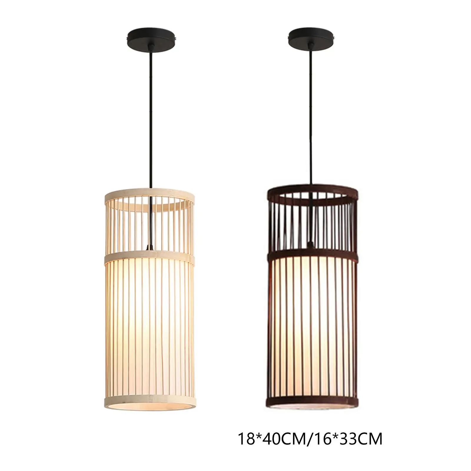 Bamboo Lamp Shade Pendant Light Lampshade Ceiling Light Fixture for Farmhouse Country Home Kitchen Decoration