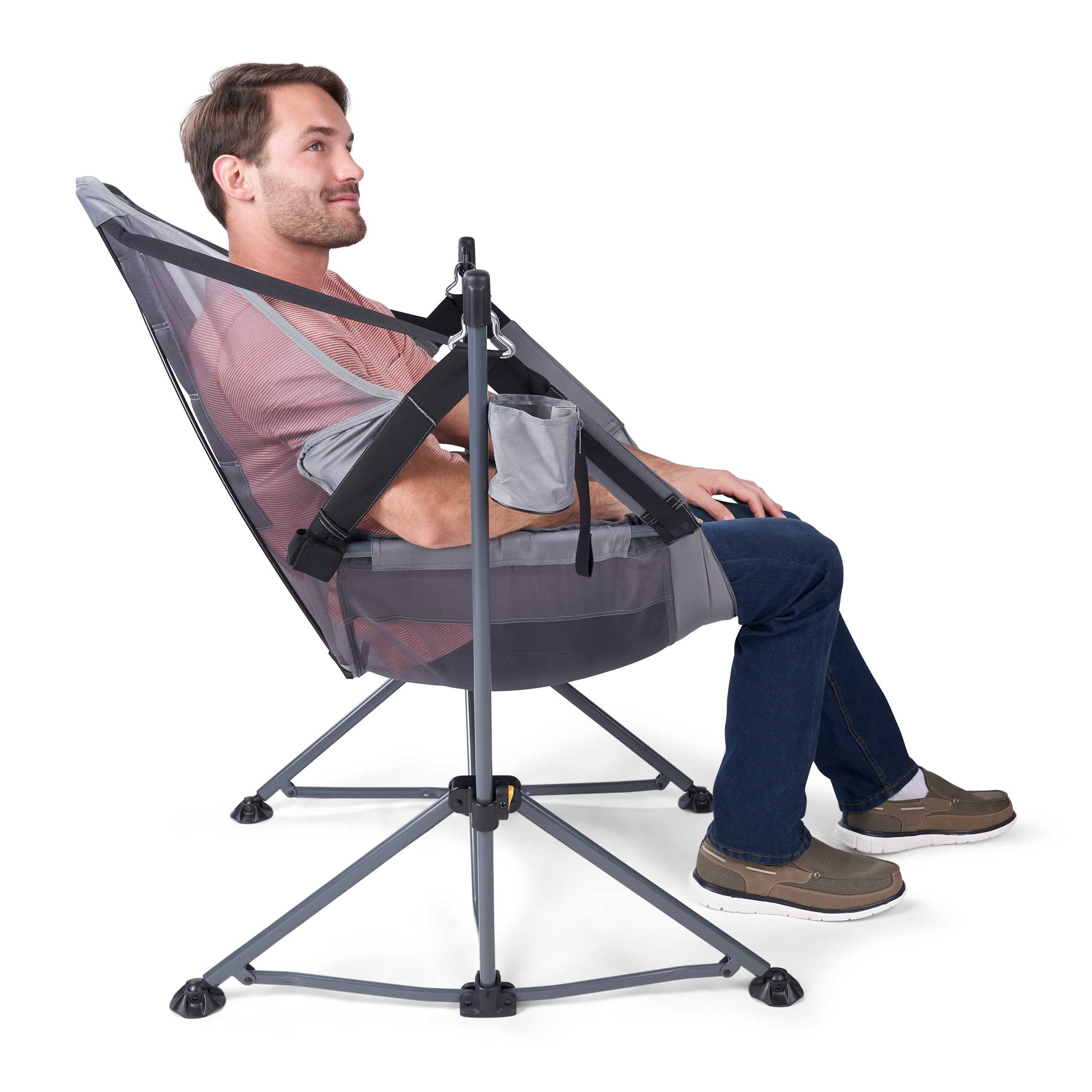 Description Picture 5 of itemReclining Mesh Hammock Chair, Gray, made with Polyester