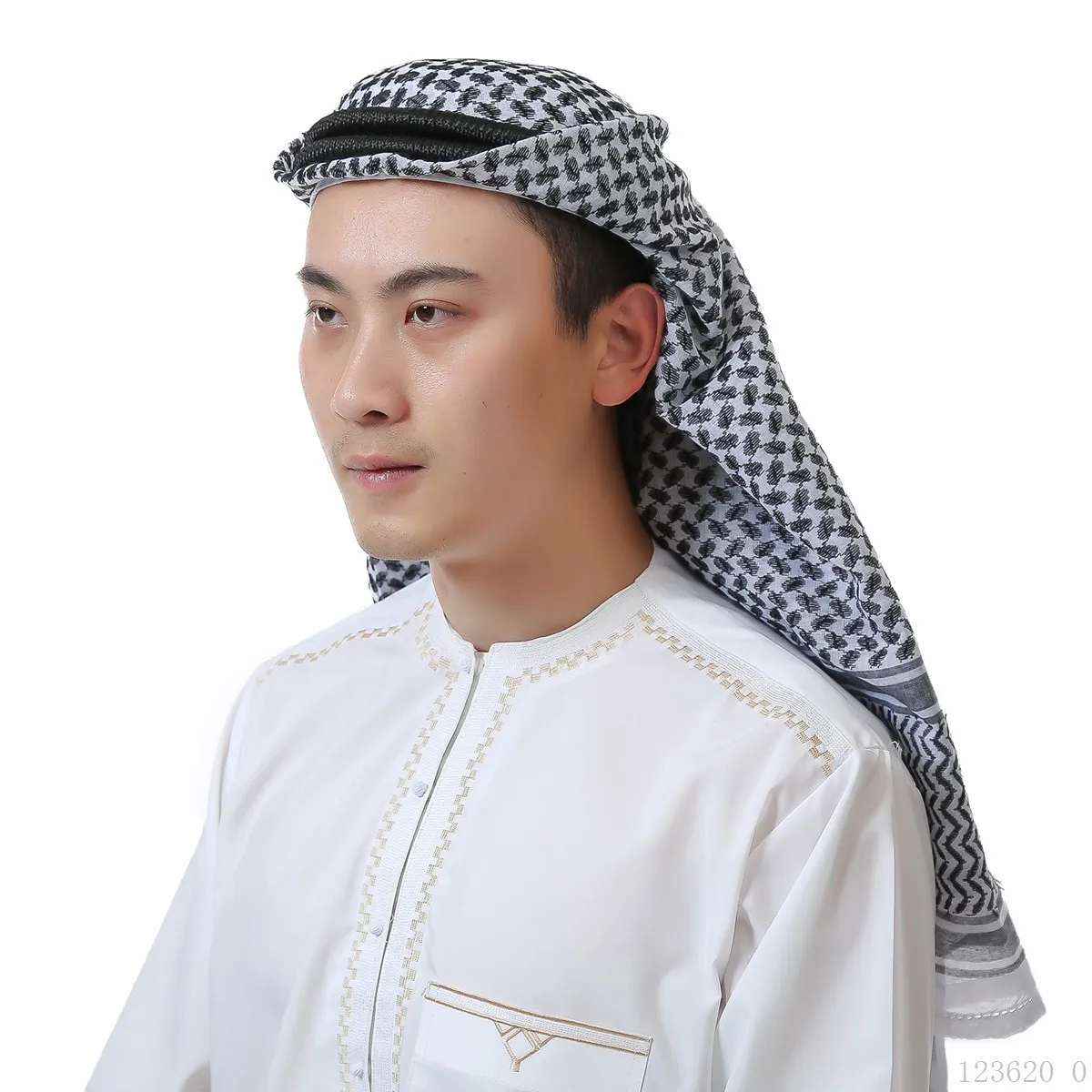 Kaftan Árabe Dubai Kippa Hijab Lenço Meninos Eid Ramadan Keffiyeh Headband