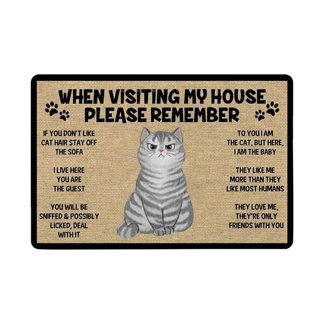 Keep In Mind When Visiting Our Home Cartoon Cat Dog Pet Welcome Doormats  Home Decor Anti-slip Front Door Floor Mats Rugs Carpets - AliExpress