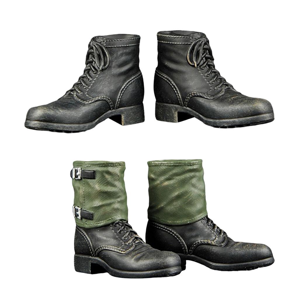 1:6 Plastic WWII German Soldier Lace Up Combat Boot Shoes for 12inch DML TC Dragon Action Figure Costume Accessory