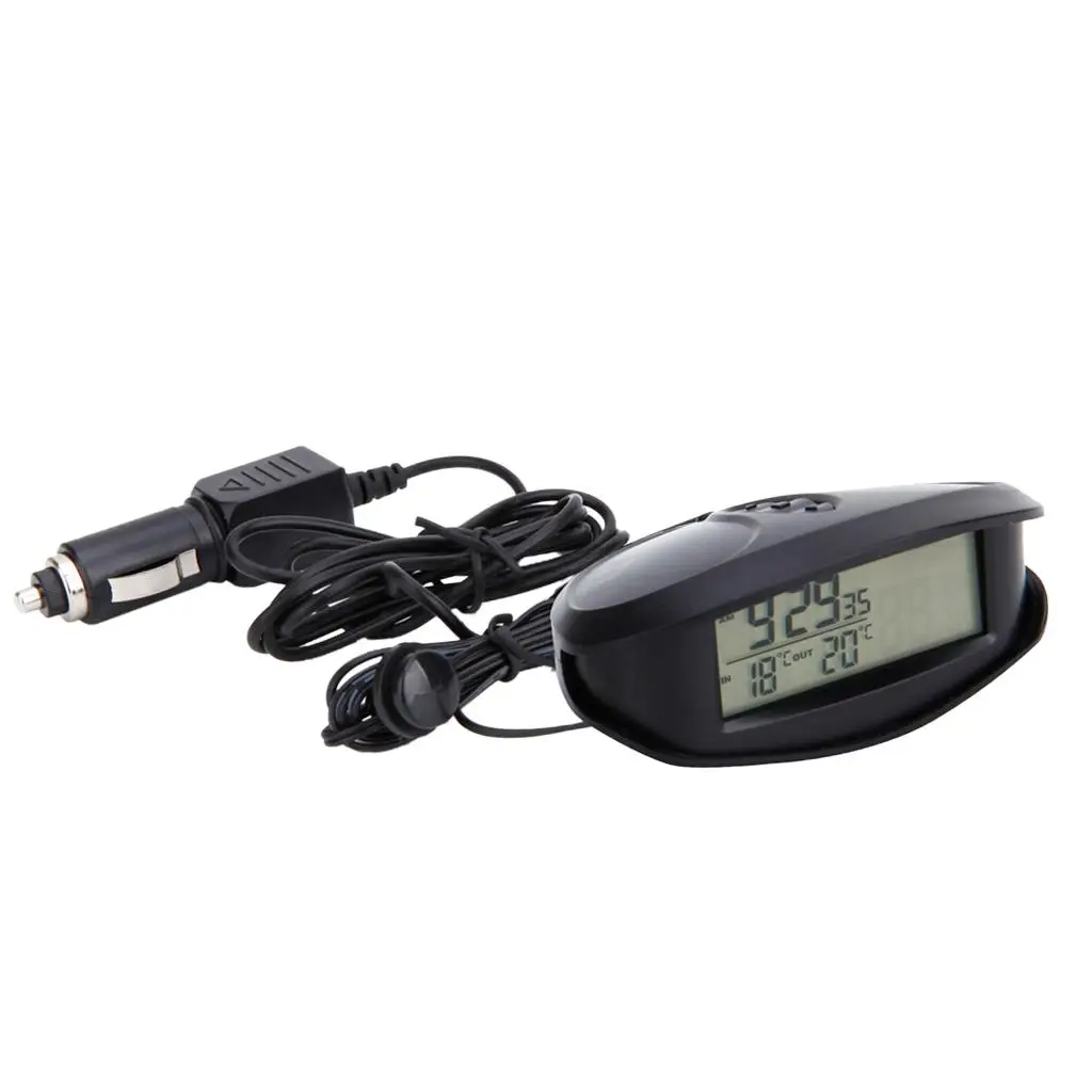 Car Auto  Temperature 12V Voltage Meter Monitor  Digital Display Clock