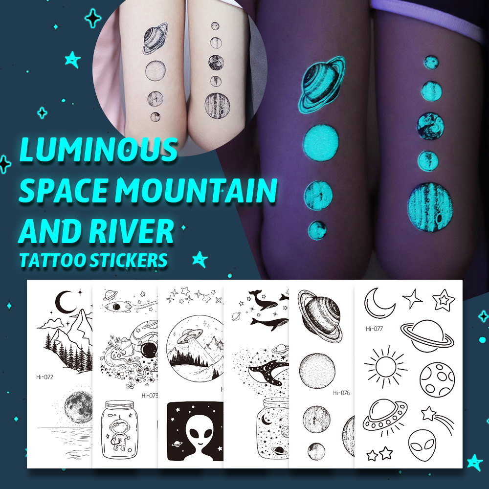 Best of Outer Space Planet Luminous Tattoo Sticker Temporary Waterproof Arm Body Art Fake Tattoos Women Makeup Festival Accessories Reviews & Tips