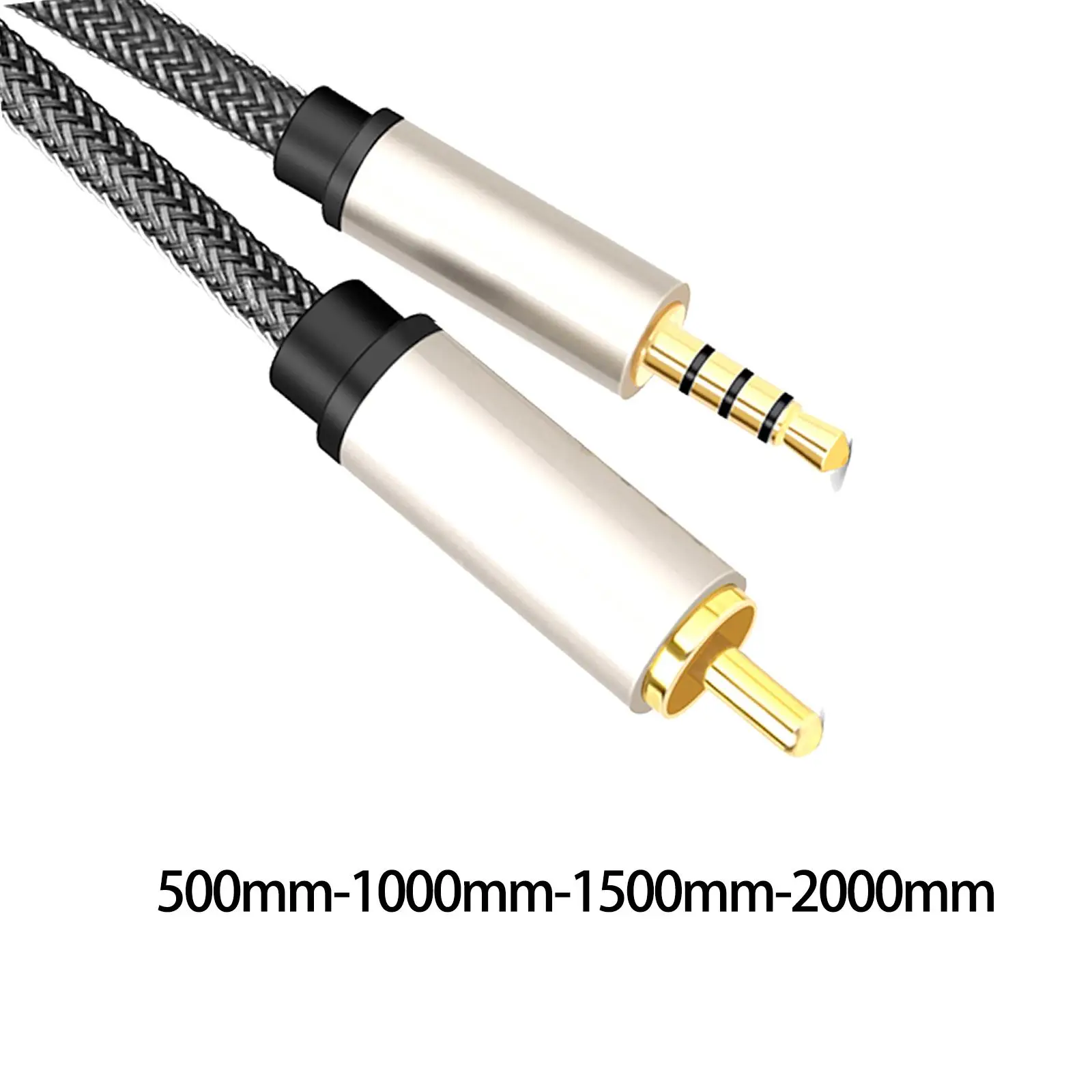 Coaxial Audio Video Cable RCA to 3.5mm Jack Male Auxiliary Input Adapter Wire Coaxial Cable for HDTV Speaker Amplifier Soundbar