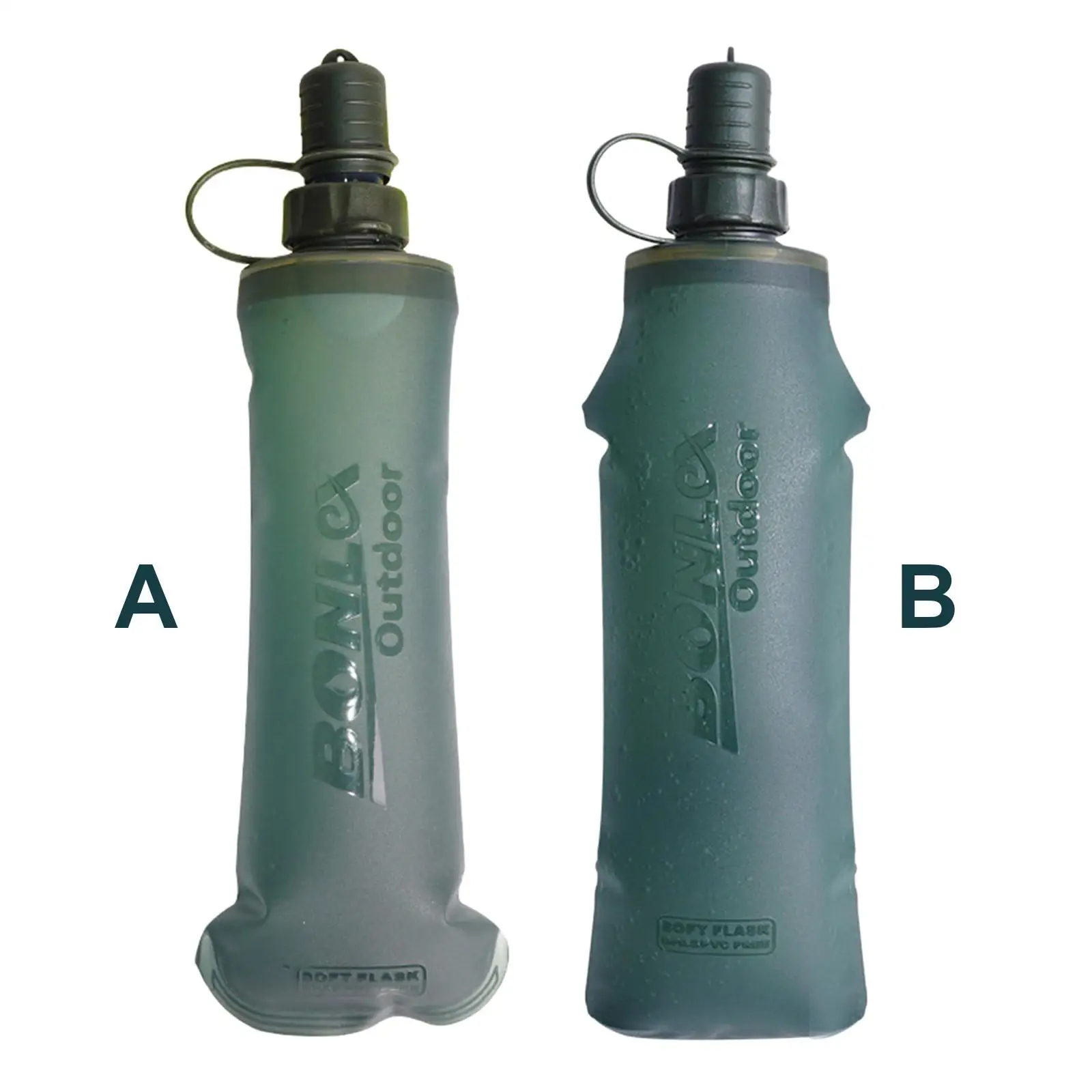 Water Bottle TPU Folding Soft Flask  Bottle Water Bag Collapsible  Bottle Water Bag Running Camping Hiking
