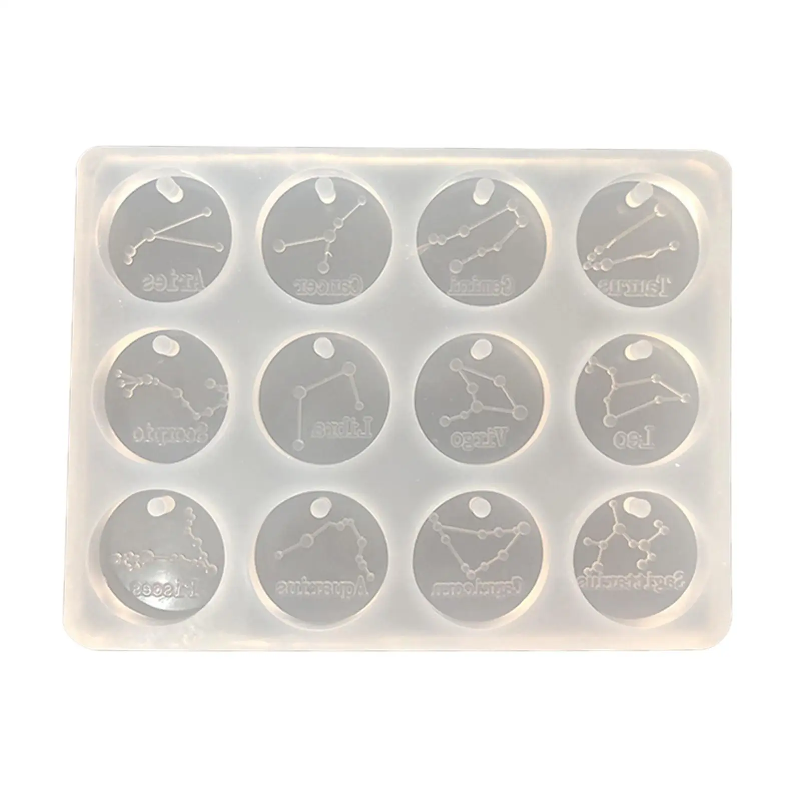 12 Constellations Resin Molds Silicone Mold Zodiac Signs Creative Handmade Ice Tray for Tools Accessories DIY Hanging Ornaments