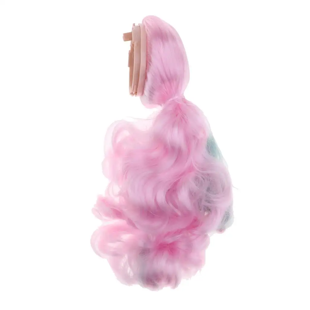 Fashion Gradient Long Curly Hair Dolls Head Scalp Shell for 12inch Neo Blythe Custom DIY Making