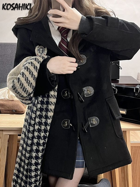KOSAHIKI JK Girl Students Korean Fashion Jackets Women Horn