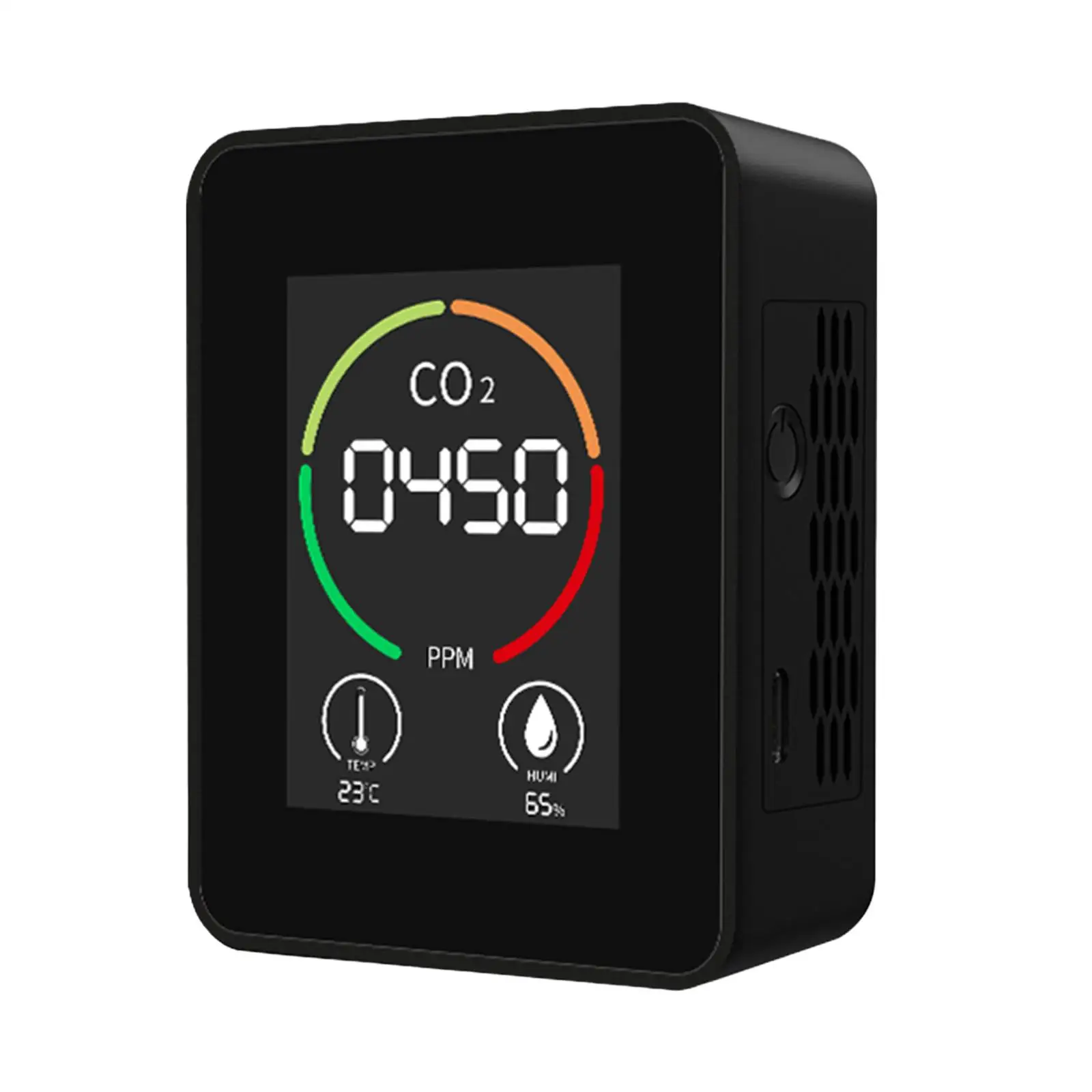 Household CO2 Tester LED Display with Backlight Accurate Temperature Humidity Monitor for Greenhouse Home Bedroom Outdoor Indoor