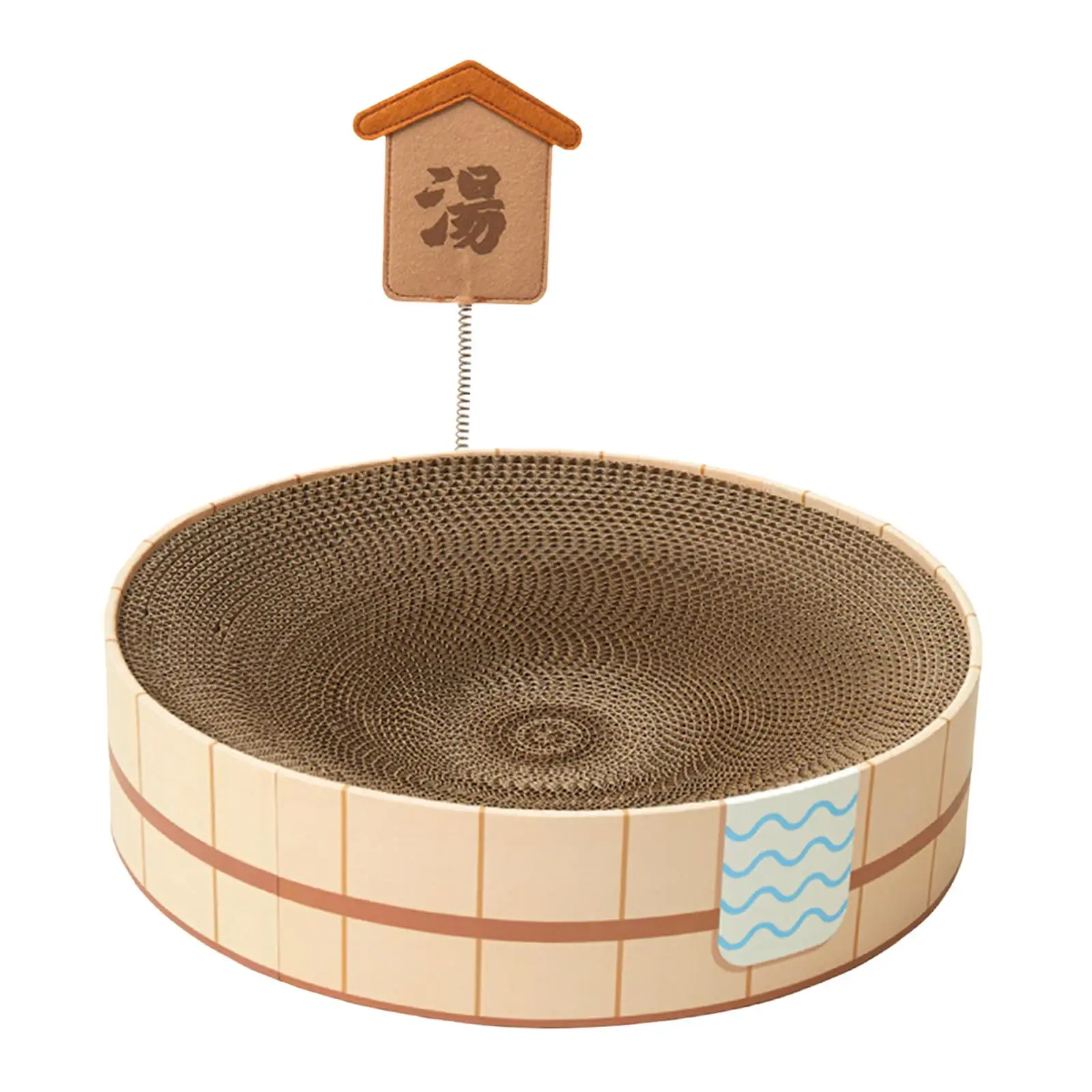 Hot Spring Style Corrugated Scratch Pad Lounge Bed Recycle Board Cat Scratcher Cardboard for Kitty Furniture Protector