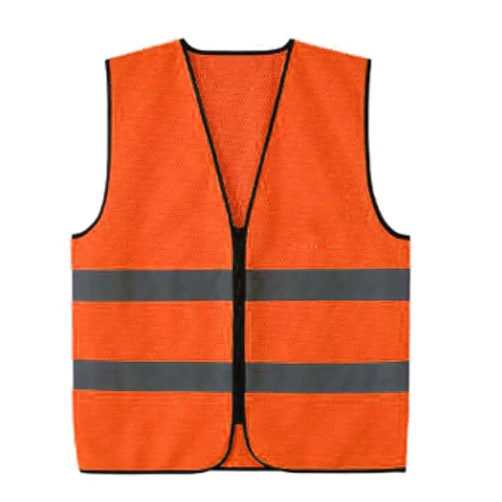  Neon   green  /  orange   safety   vest   with   reflective   stripes   