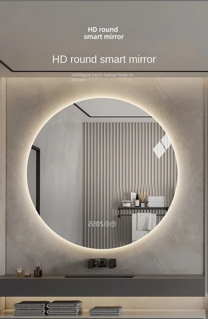 Espejo de baño inteligente montado en la pared, armario de ducha,  cosmético, corte de pelo, espejo de baño para niña, espejos Wandspiegel,  LG50JZ - AliExpress