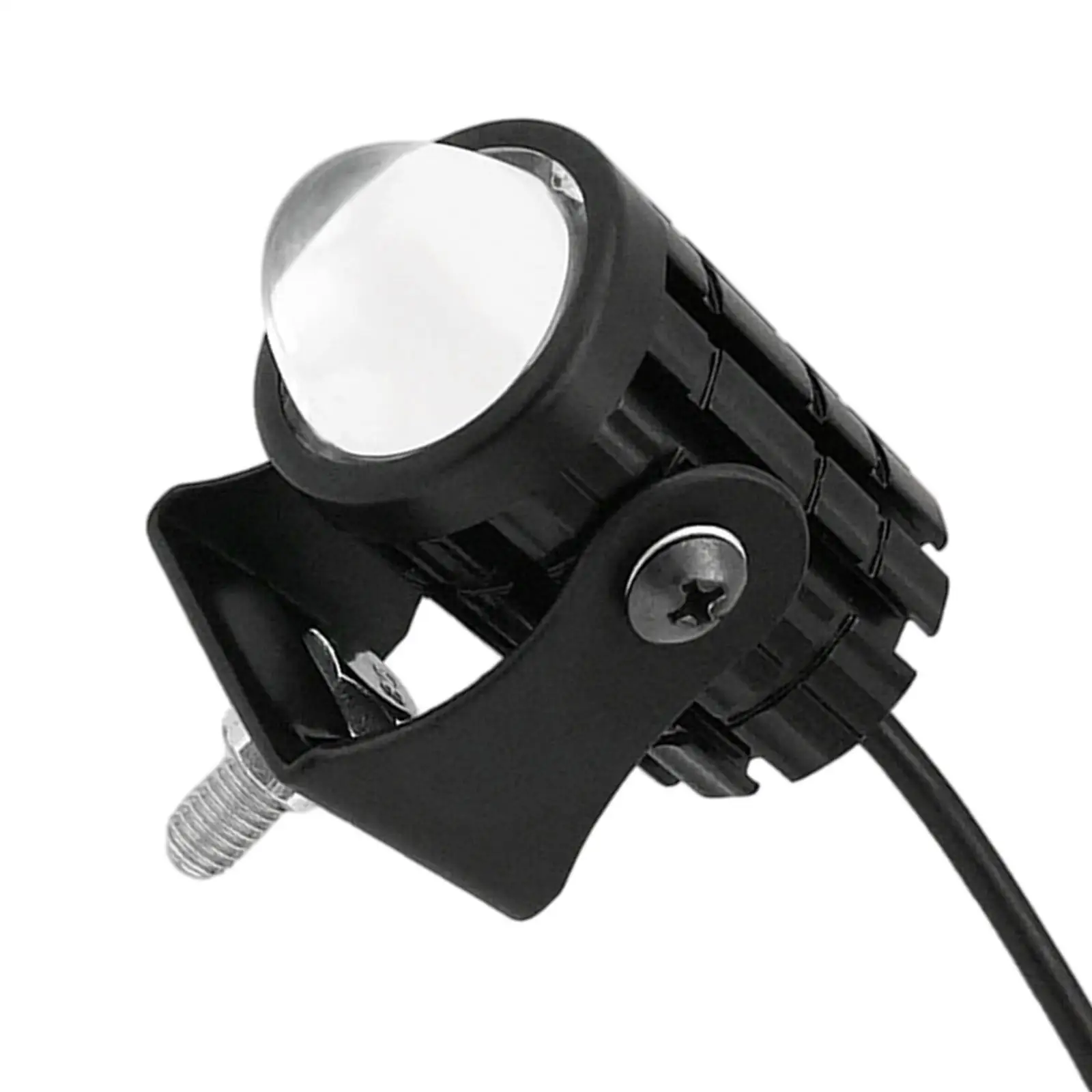 Universal Motorcycle LED Headlight Projector Lens Dual Color ATV Scooter Driving Racer Light Auxiliary Spotlight Lamp