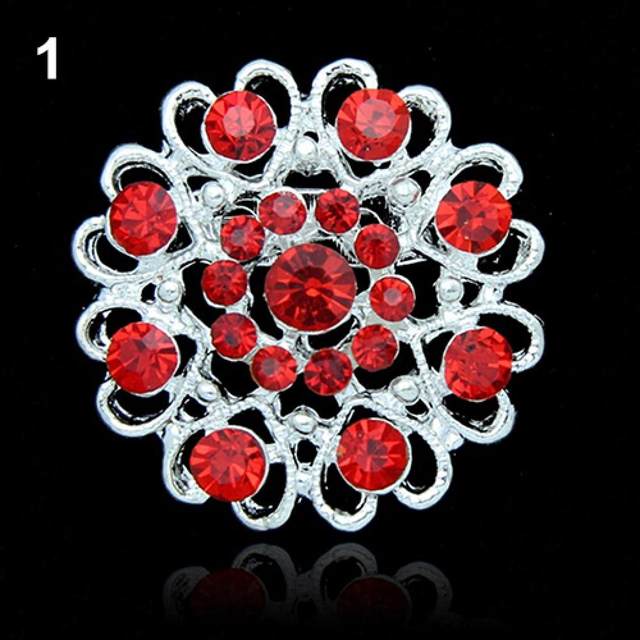 Broche Florale En Cristal Et Strass - Accessoire Élégant Pour Écharpe Ou Vêtement - Cadeau Mariage
