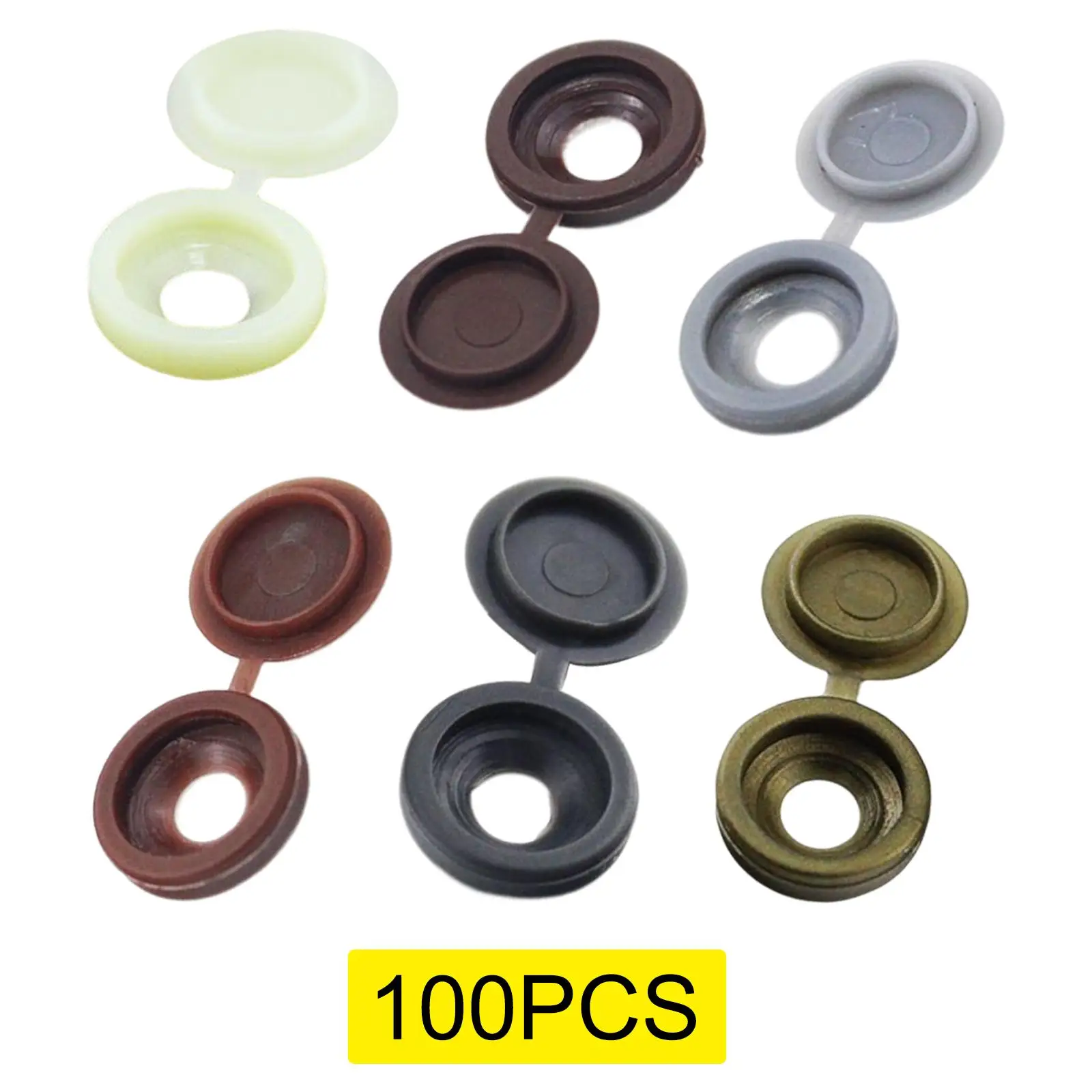 100 Pieces Premium Screw Covers Screws Caps Portable Wear Resistant Decorative Soft for Replacement Tools Cabinet Yard Furniture