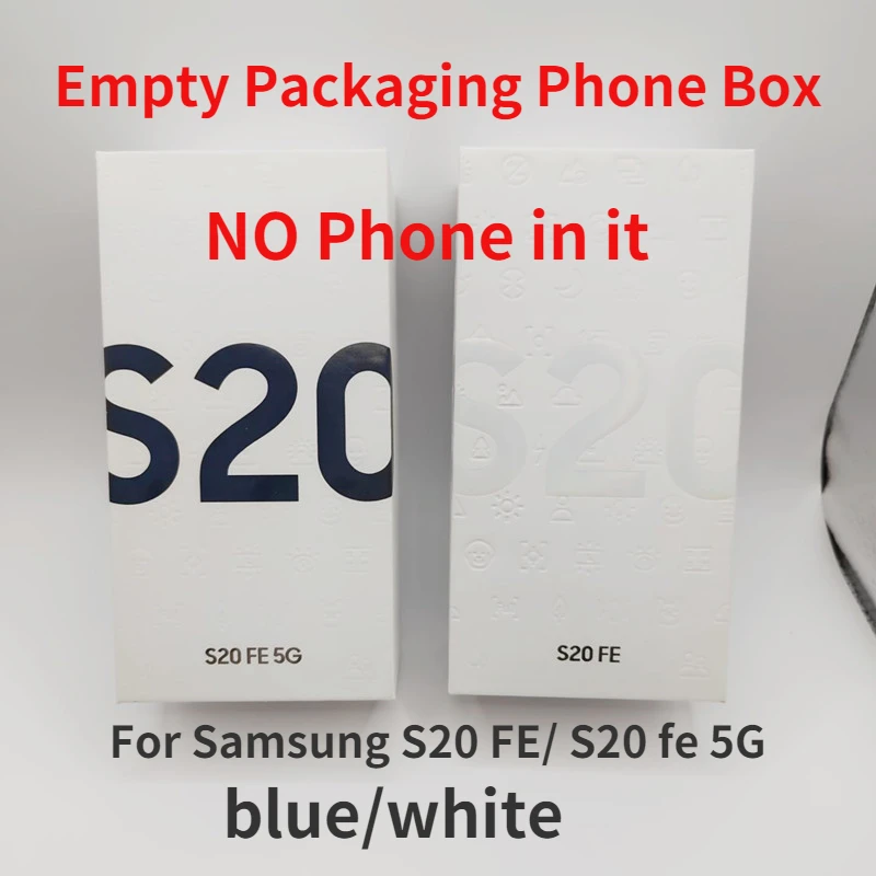 Blue/White Genuine Samsung Galaxy S20 FE 5G Empty Packing Box or with earphone OTG Converter Cable UK/US/EU Charger Total New usb c power adapter 20w