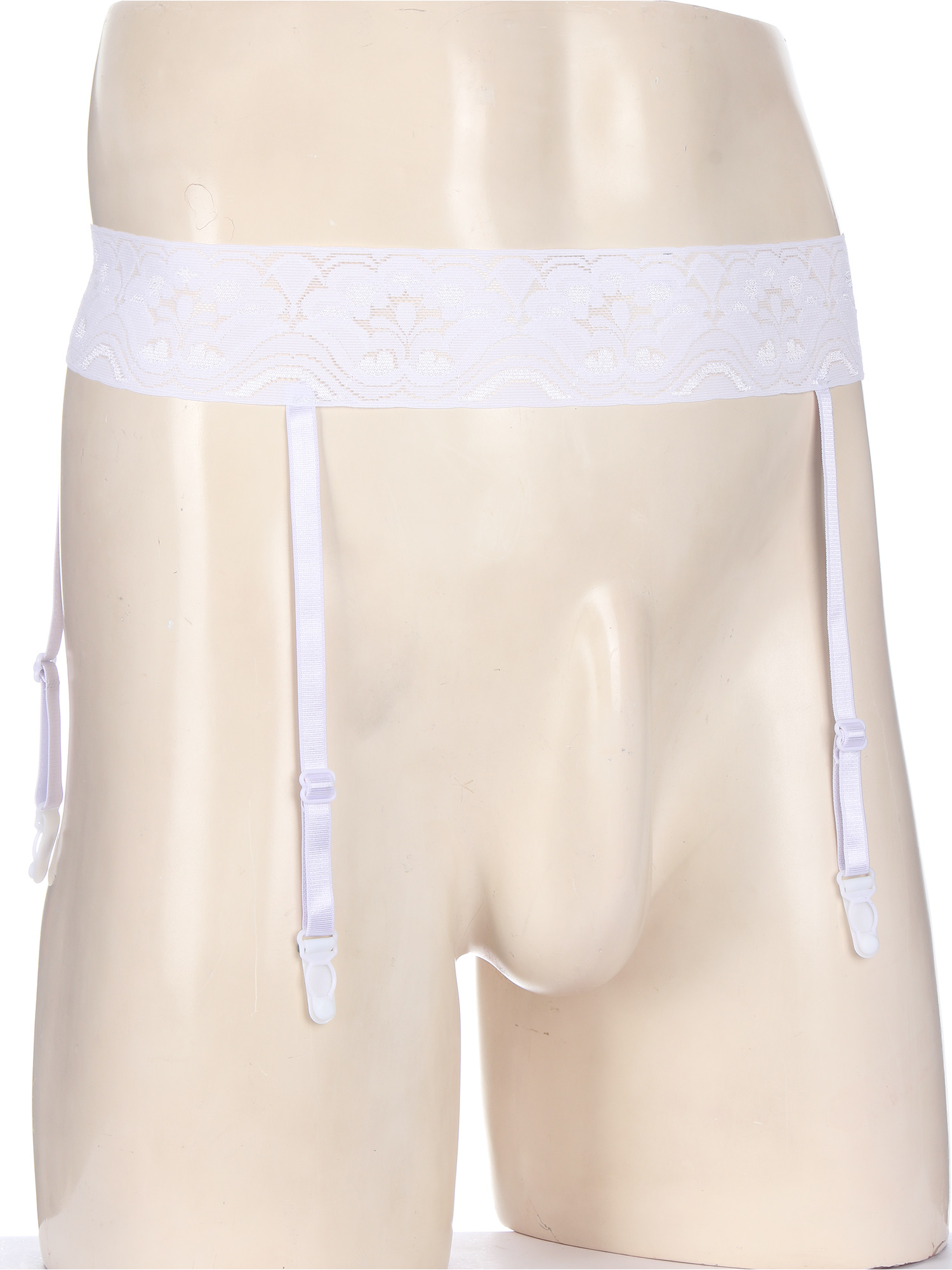 Description Picture 5 of itemMens Lace Garters Sissy Crossdressing Costume Accessories Adjustable Garter Belt Suspenders with Clips for Thigh-Highs Stockings