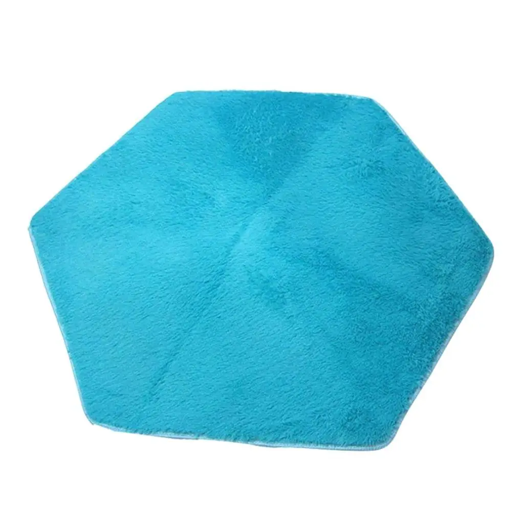 Comfortable Hexagonal Tent Carpet Rug Kids Indoor Playhouse Floor Mat Blue