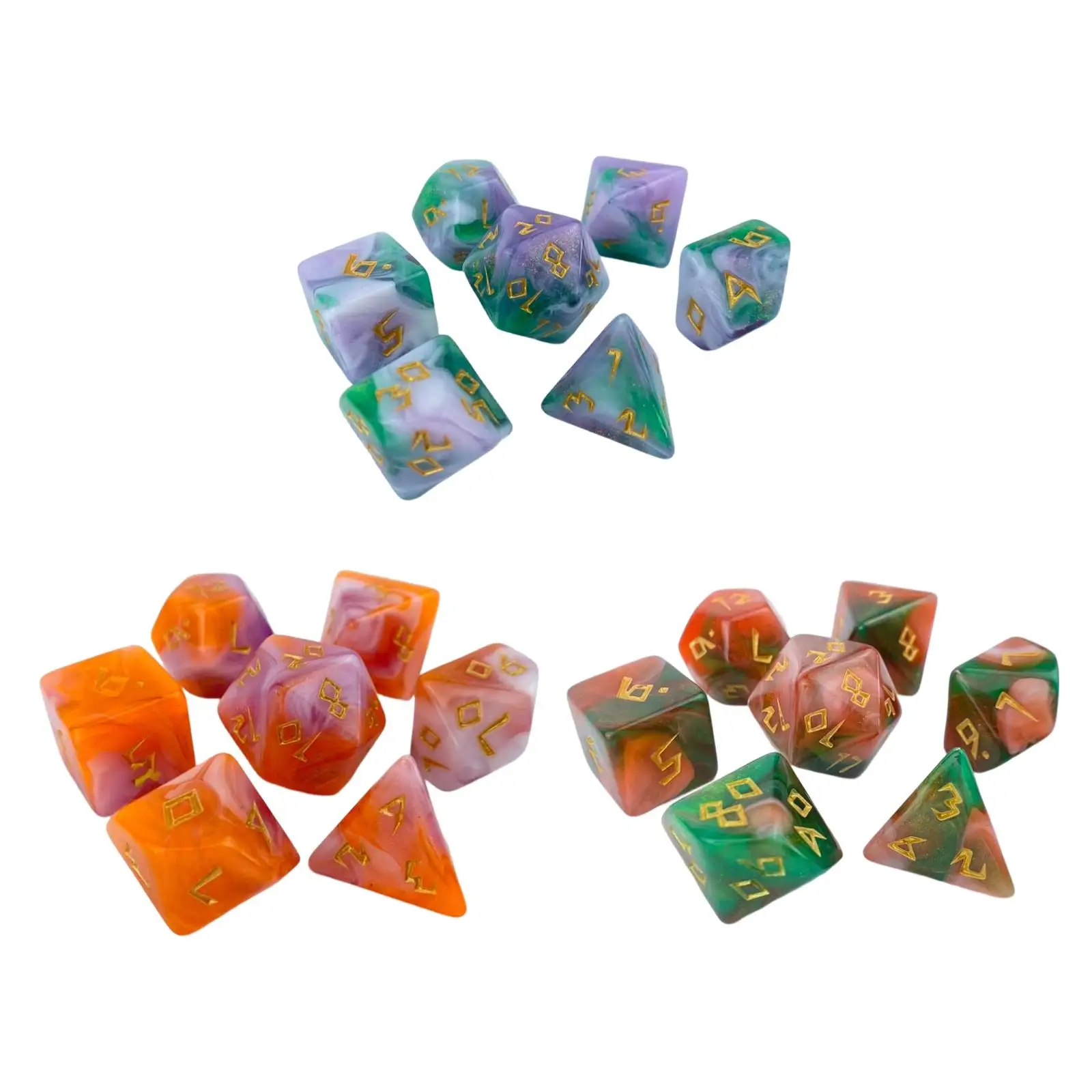 7Pcs Polyhedral Dice for Tabletop Adventure Games Kids Toy
