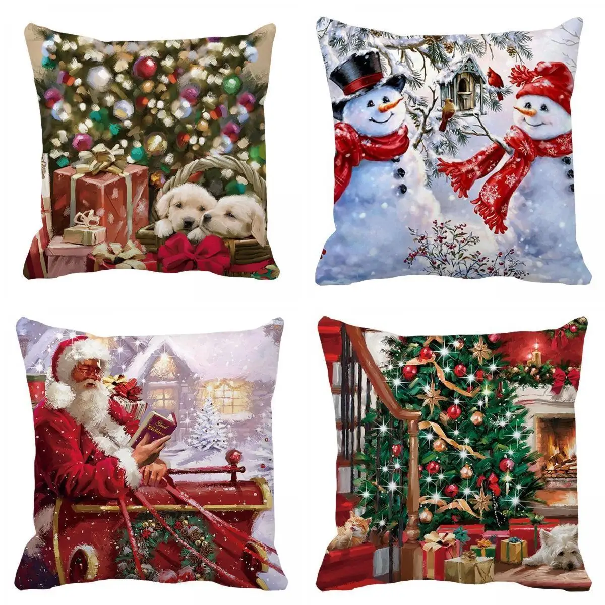 Christmas Pillow Cover Pillow Case 18x18 for Holiday Home Decoration