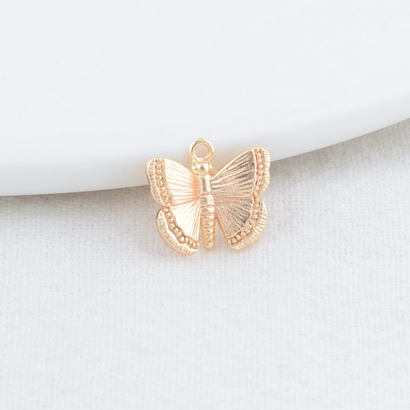 12,5 MM 10,5 MM 14K Gold Farbe Messing Schmetterling Charms Anhänger Schmuck Machen Liefert Diy Halsketten Armband Erkenntnisse Zubehör – Detail 2