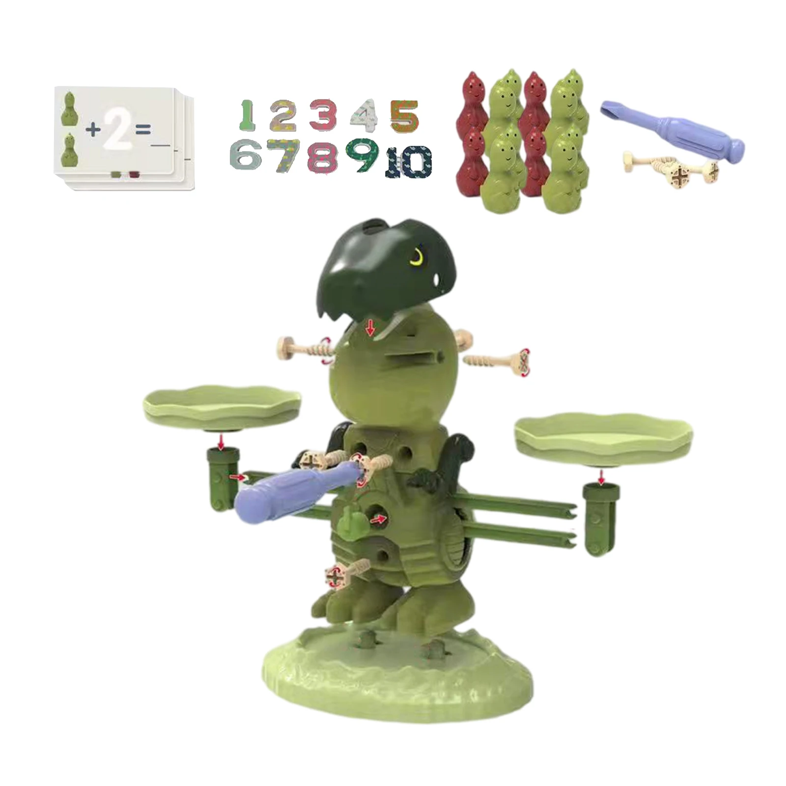 Cool Math Game, Dinosaur Balance Counting Toys for Boys & Girls Educational Number Toy Fun Children`s Gift STEM Learning Age 3+