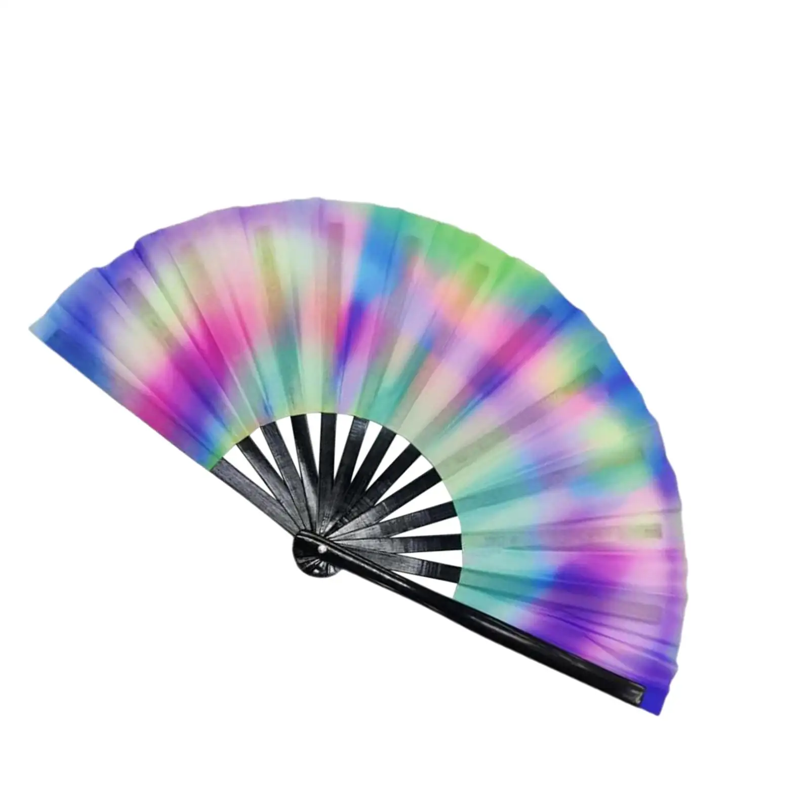 Large Rave Folding Hand Fan Fluorescent Effects Unisex Cosplay Folding Fan for Gift Martial Arts Fans Parties Roles Play Wedding