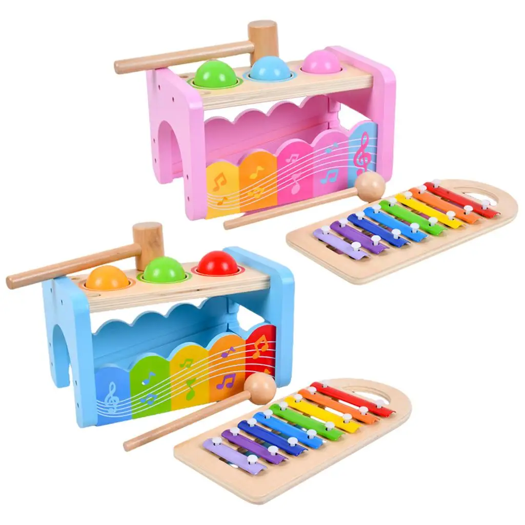 Kids Wood Hammering Pounding toys Xylophone Puzzle Toddler Puzzle Toy Birthday Gifts