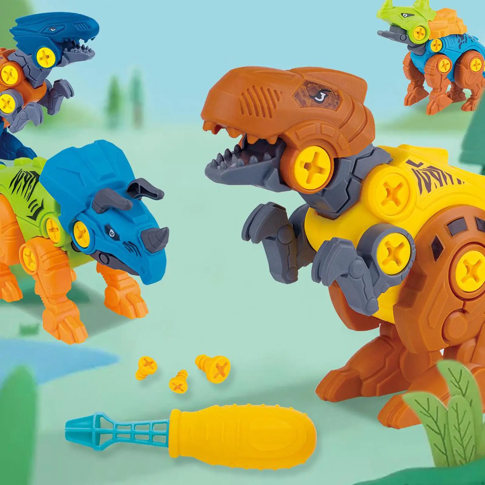 Dinosaur Building Blocks Figures Home Decor Ornaments for 4 5 6 Years Old