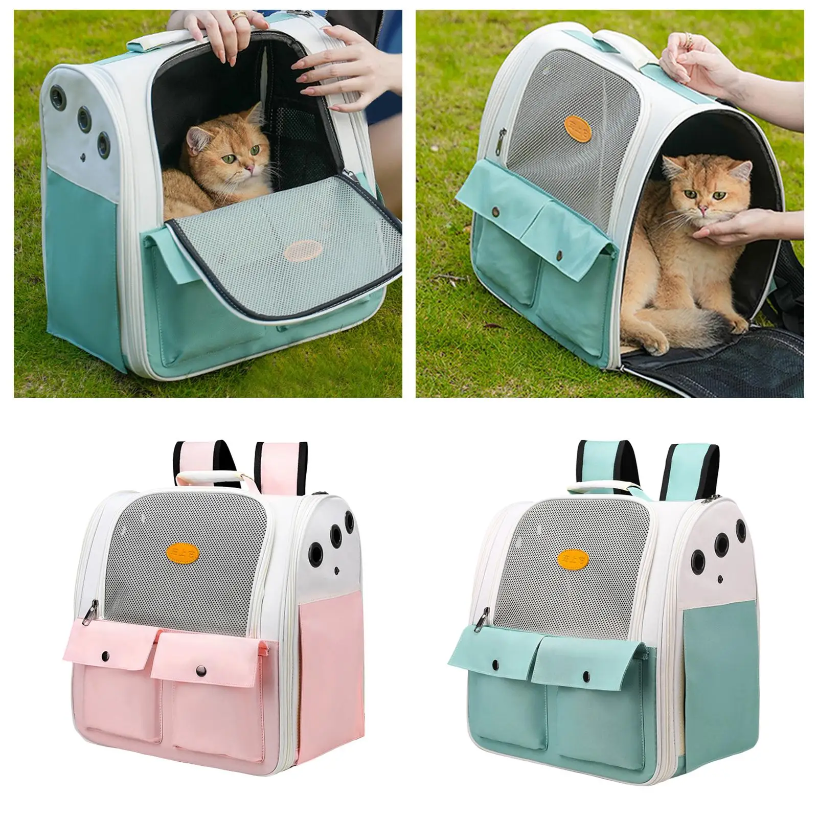 Pet Travel Bag Collapsible Soft Ventilation Backpack Carrying Bags Handbag for Walking Traveling Outdoor Use Cat Small Animals