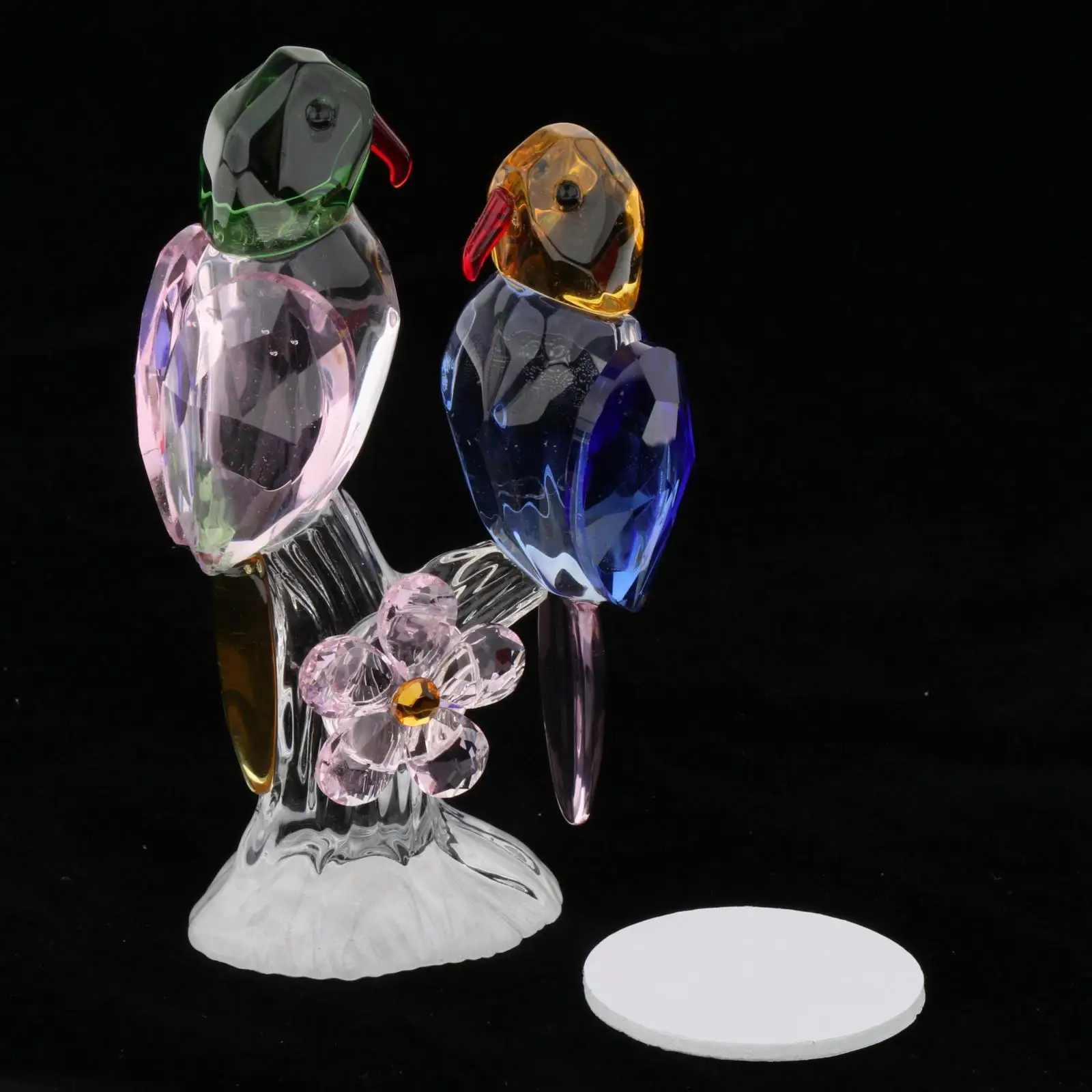 Crystal Parrot Statue Bird Figurine for Bedroom Table Centerpiece Decor