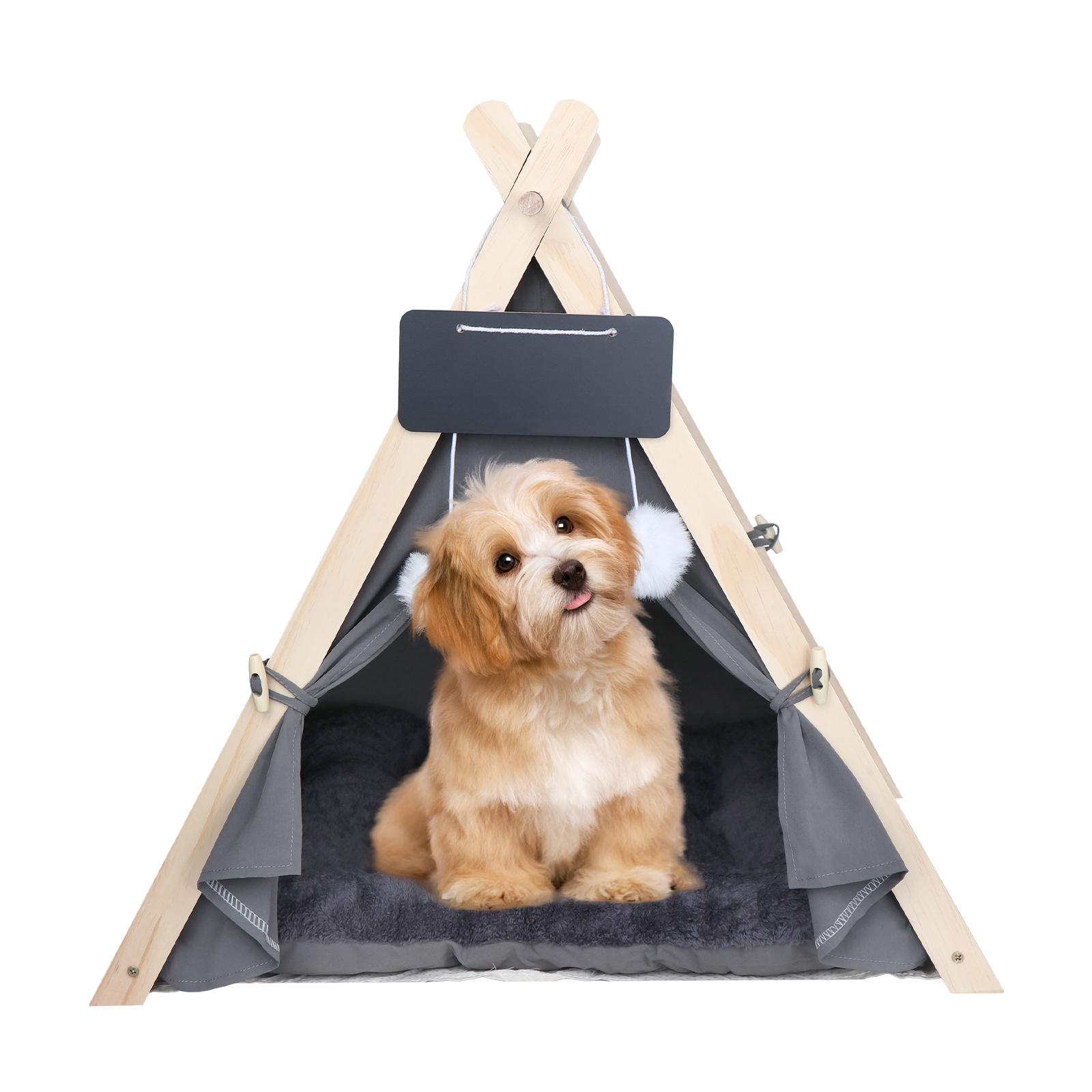 Pet Teepee, Dog House, Mat, Rest Bed, Cat Tent, Bed with Pillow, Winter Nest for , Kittens, Indoor And Outdoor, All Seasons