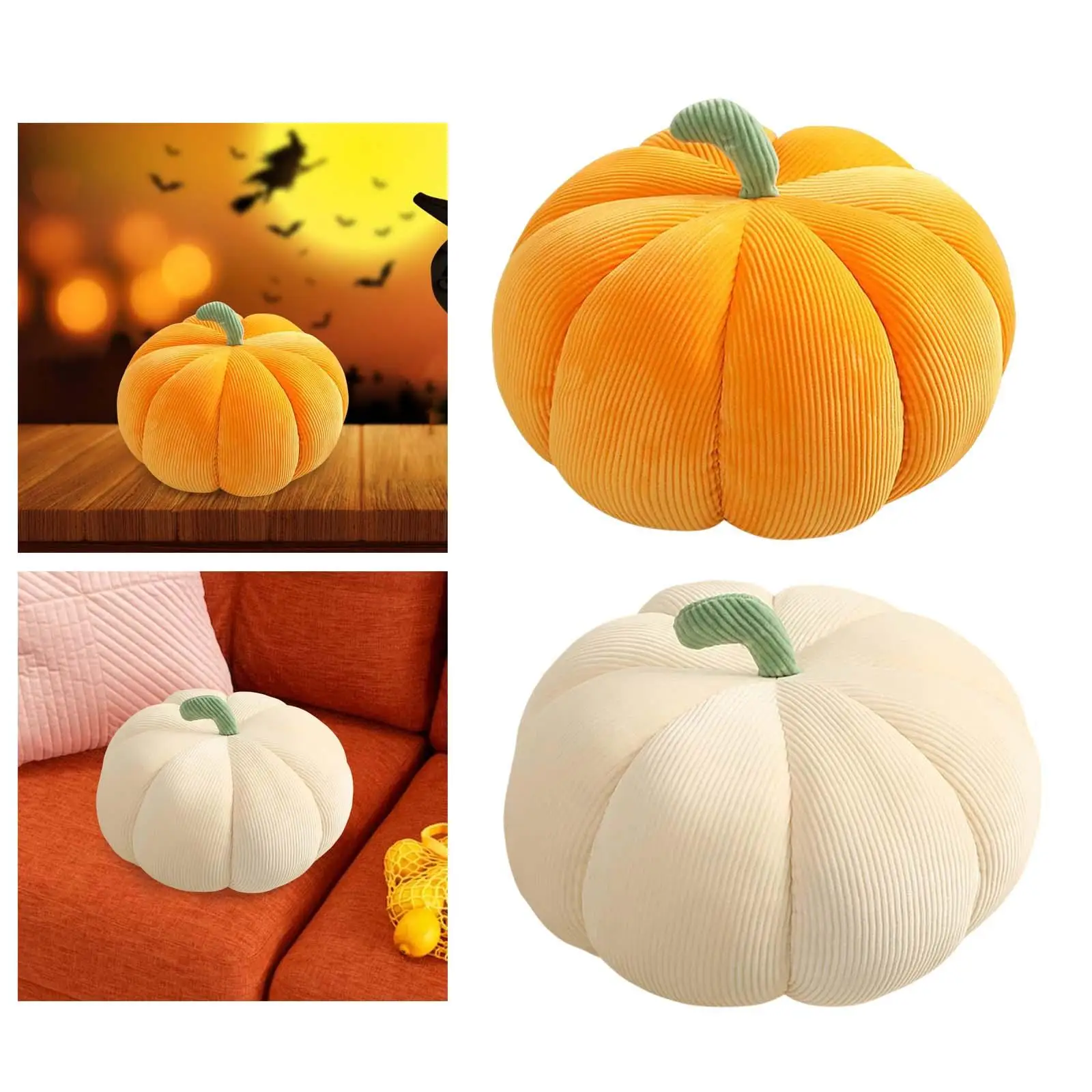 Plush Stuffed Pumpkin Throw Pillow Autumn Decoration Soft for Halloween