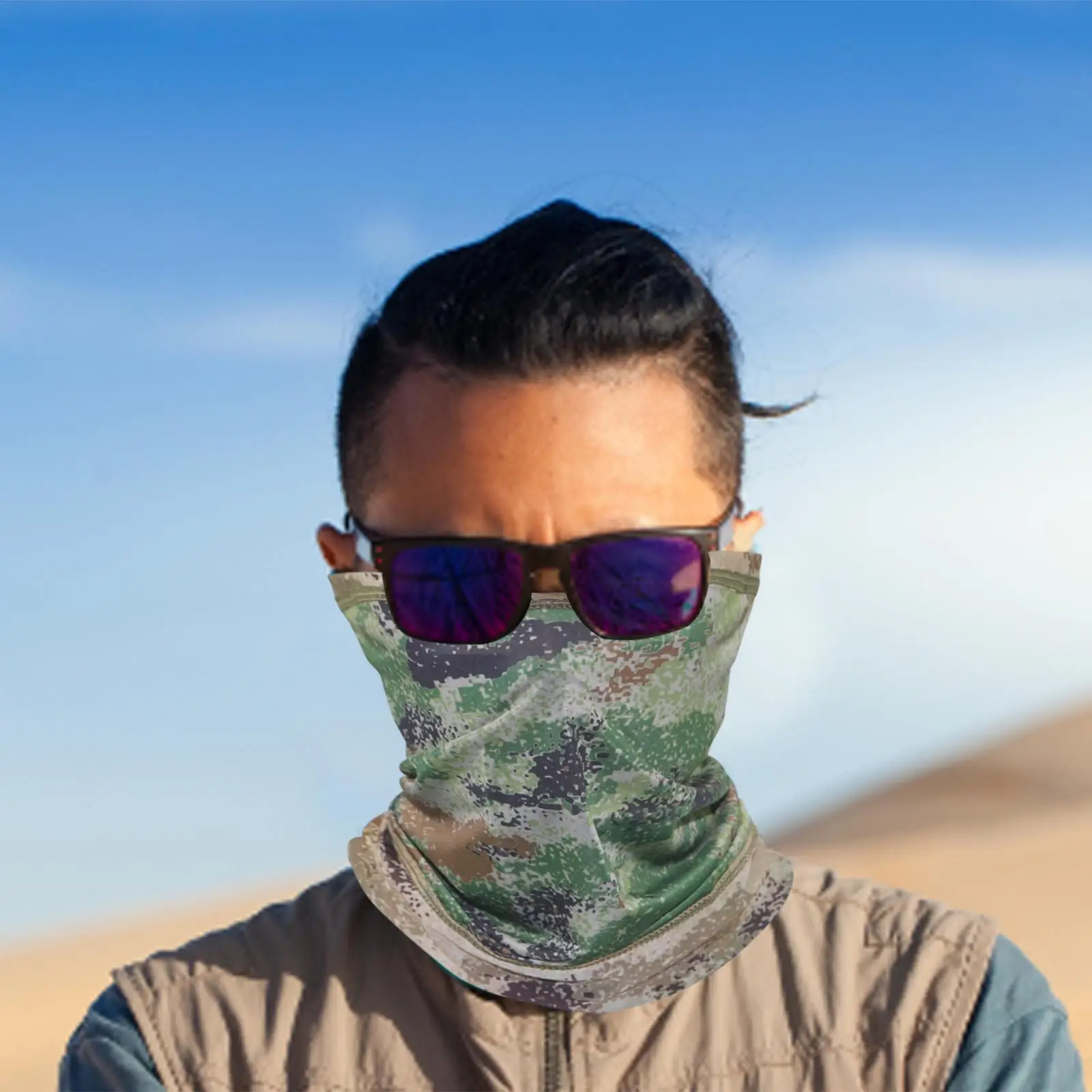 Neck Gaiter Face Cover Headwrap Breathable Washable Balaclava Headband Windproof Bandana Scarf Headwear