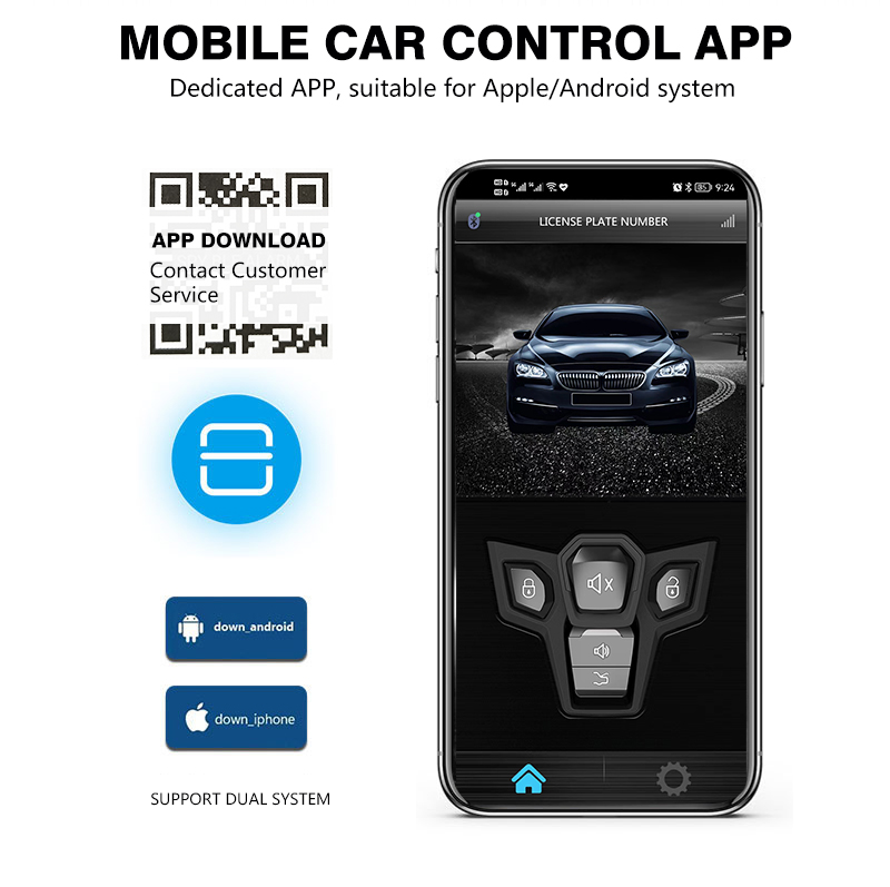 One Way Auto Alarm system Car Alarm Manual Push Button Start Stop System (1 Meta