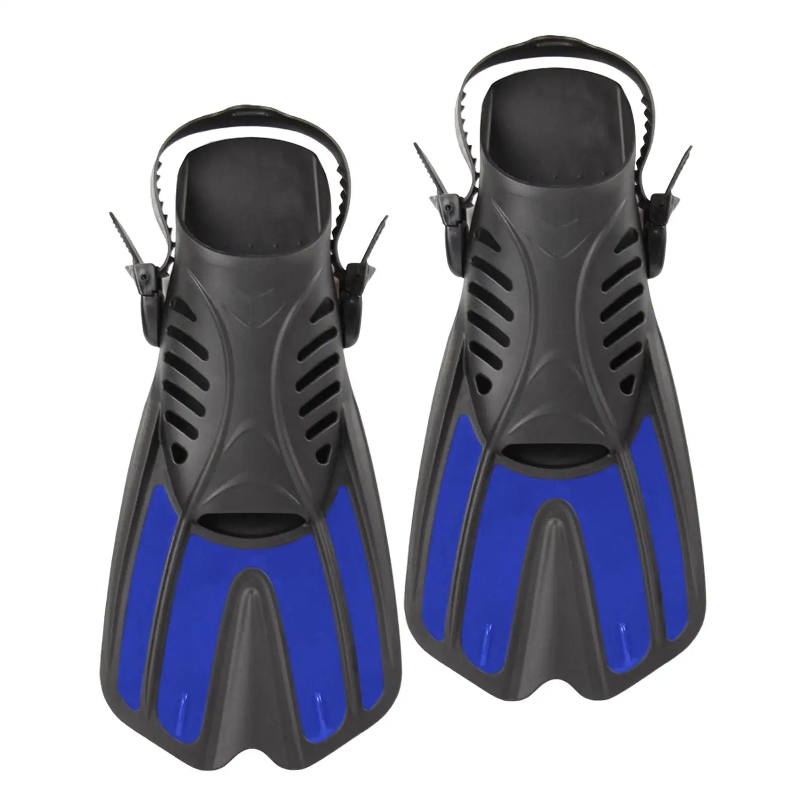 2x Adjustable Buckles Diving Flippers Open Heel Swimming Gear Feet Shoe for Freediving Training Water Sports Adults Beginners