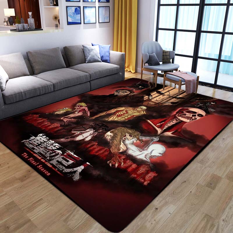 tapis de zone anime attack on tapis non grands polymères pour tapis tapis en polymères de sol doux pour chambre coucher