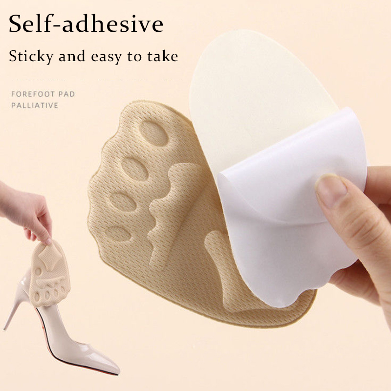 High Heels Non-slip Front Sole Pads Women's Sponge Thickened Shoe Pads 6D Slow Pressure Insole Anti-pain Orthopedic Half Pads