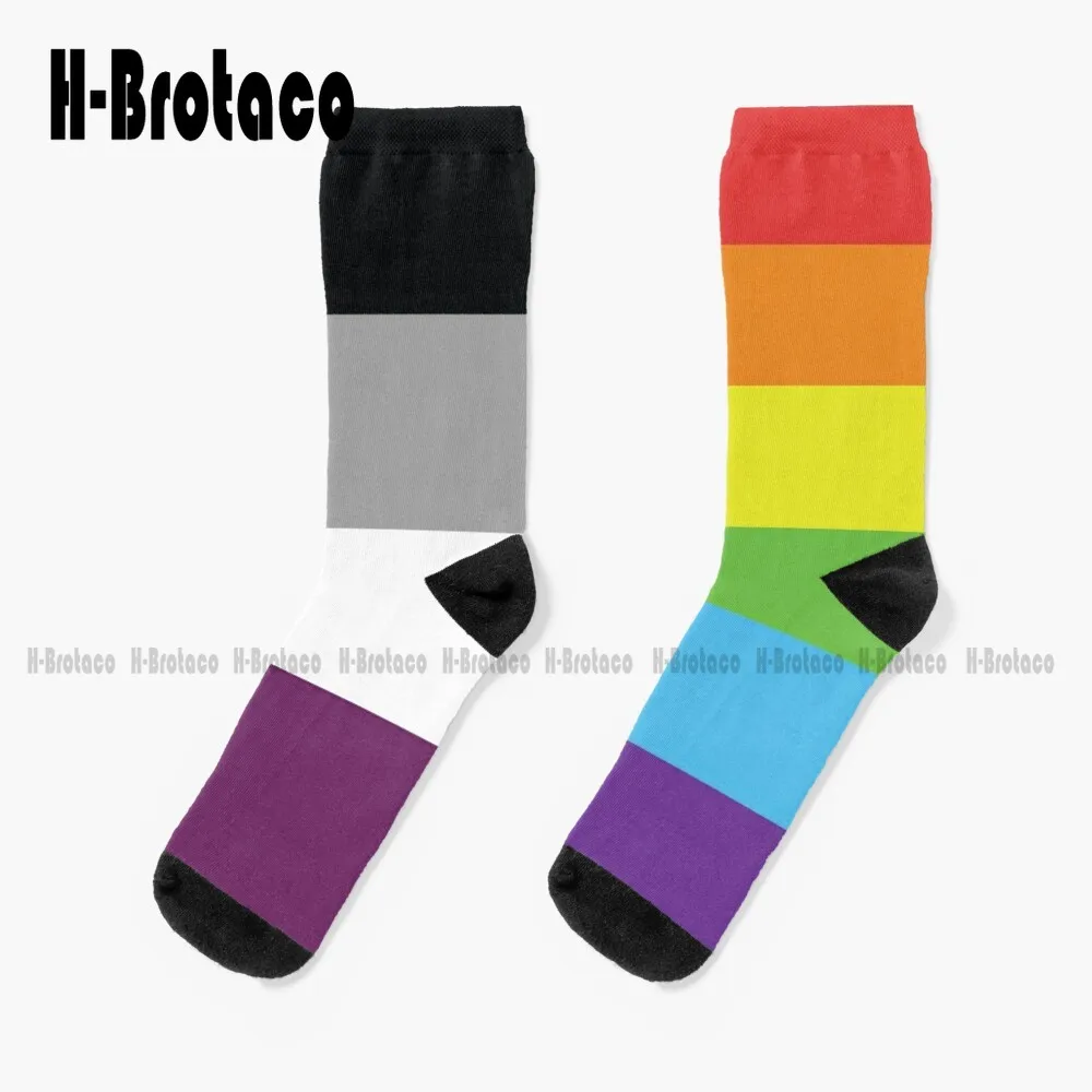 Носки-гей с ассуальным флагом, белые носки, женские удобные спортивные  носки для лучших девушек, индивидуальный подарок, Харадзюку Gd, хип-хоп,  Мультяшные Молодежные носки для подростков | AliExpress