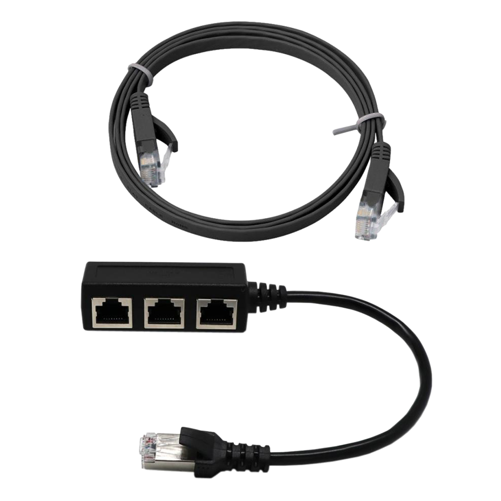  Male To 3 Female Port Network Extender Cable Splitter& Cable