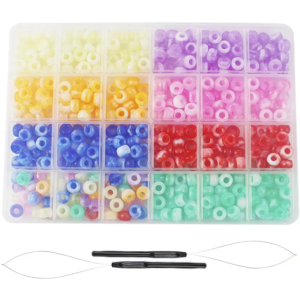 480-In-Pack Hair Beads Multicolor Crafts Kit for Dreadlock Party Salon Men Women