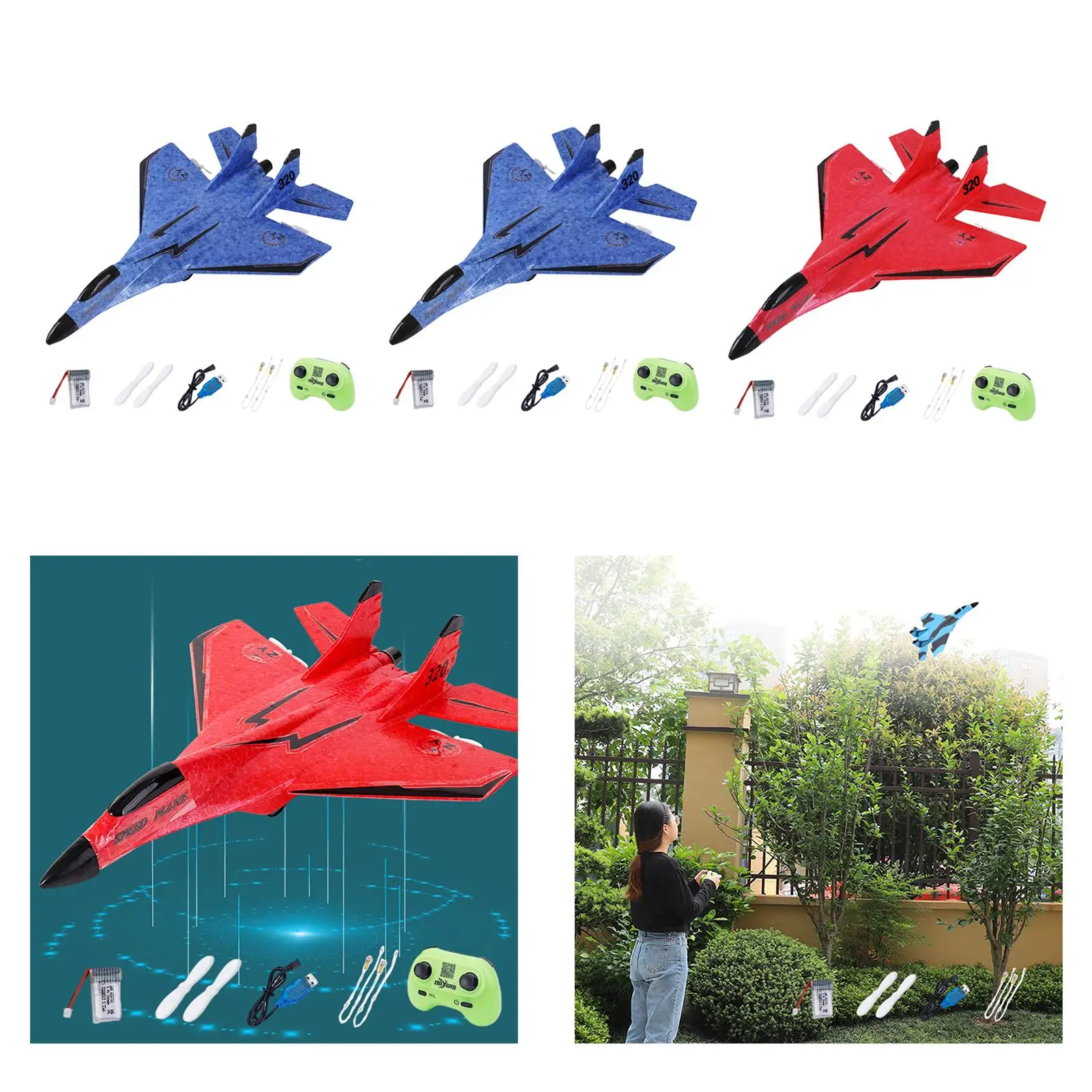 3Pcs 2CH RC Aircraft Radio Control Fixed Wing Glider Fighter