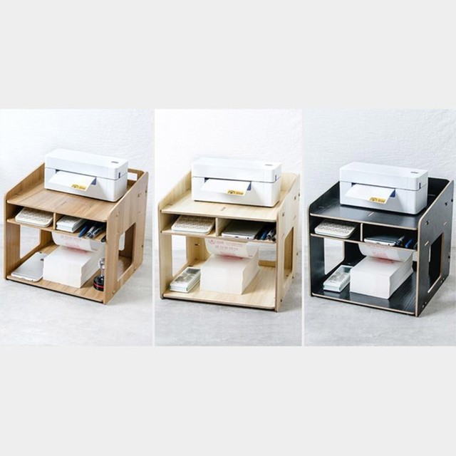 Wooden Countertop Printer Stand Shelf Paper Pen Storage Organizer for Desk  - AliExpress