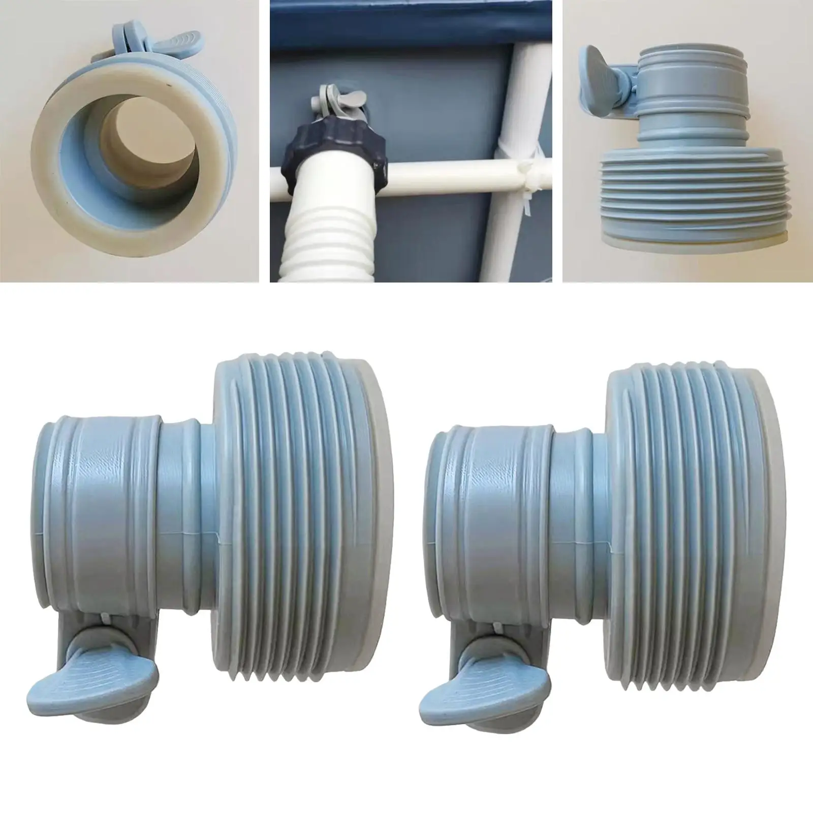 1.25Inch To 1.5Inch Type B Hose Adapters Hose Conversion Kit Adapter B For Pool Filter Pumps&Saltwater System